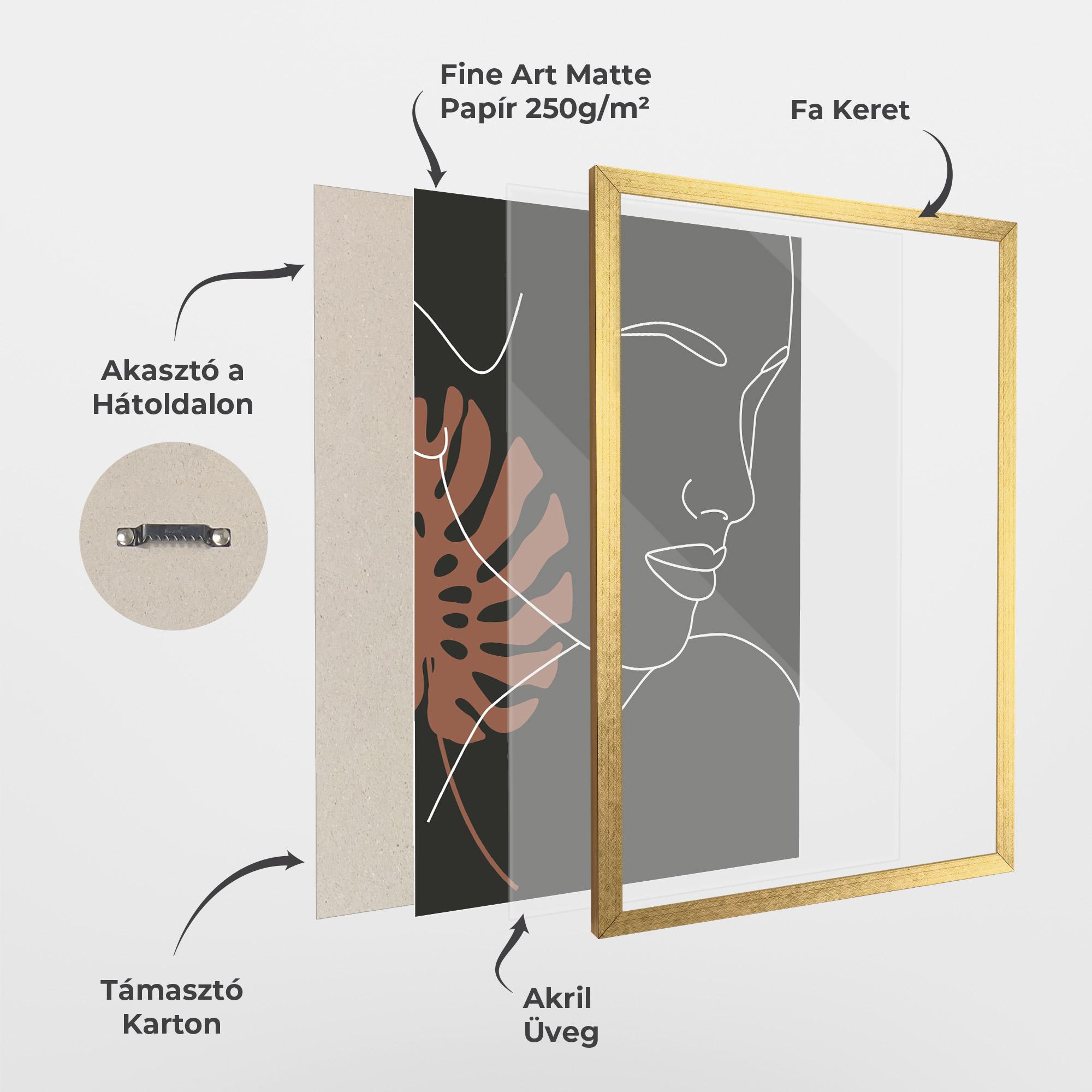 Keretezett Poszter White Line Woman mockup 1