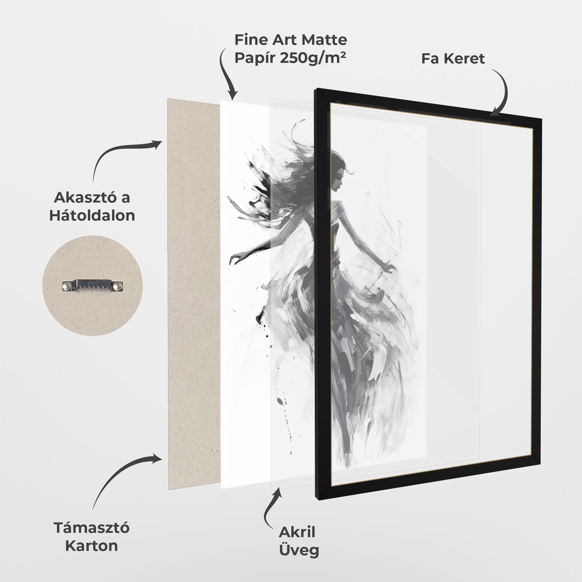 Keretezett Poszter Black Ink Woman mockup 1