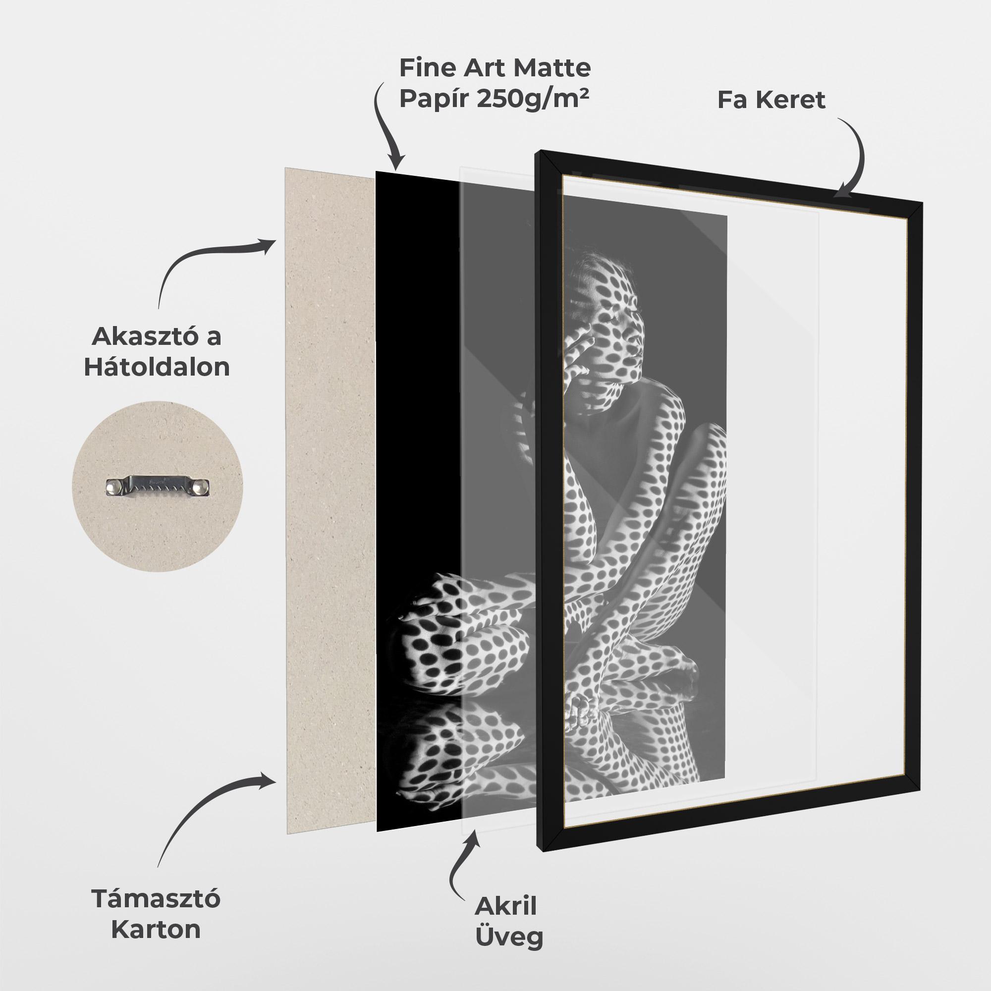 Keretezett Poszter Black White Pattern Woman mockup 1
