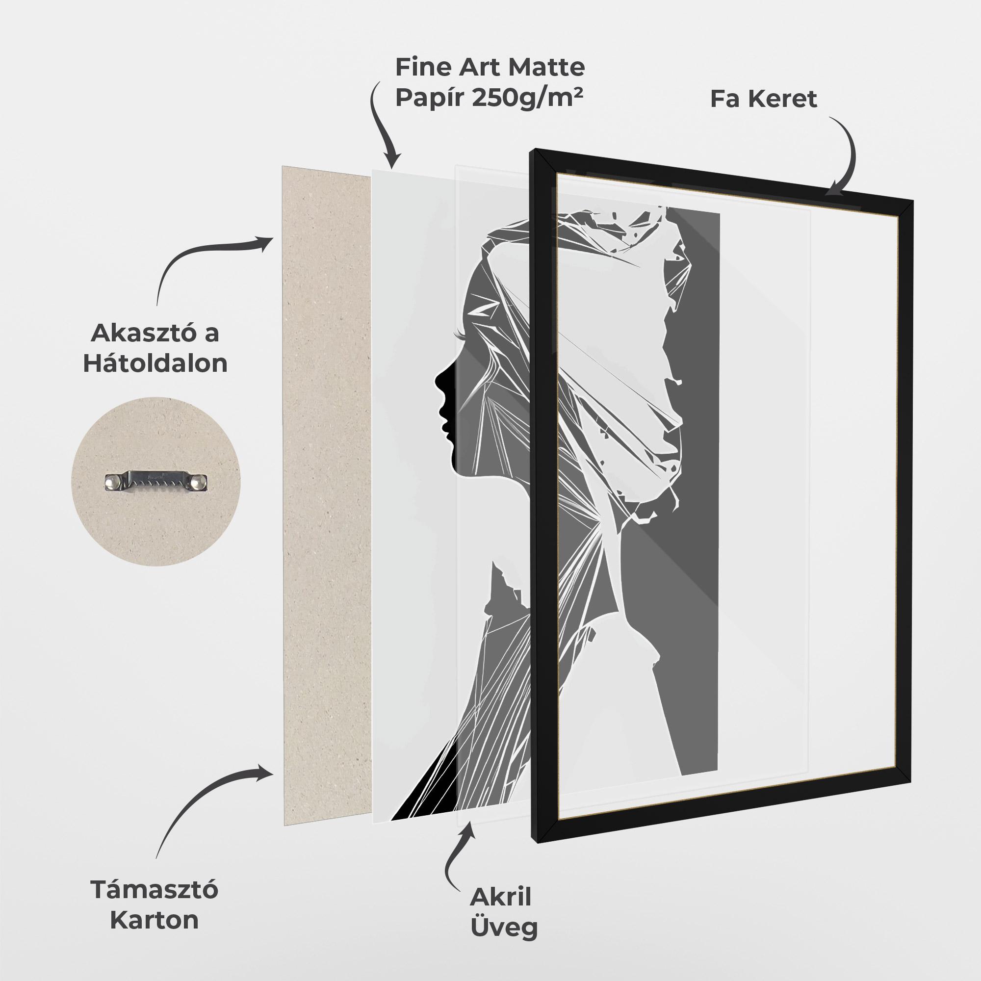 Keretezett Poszter Girl Shilouette Art mockup 1