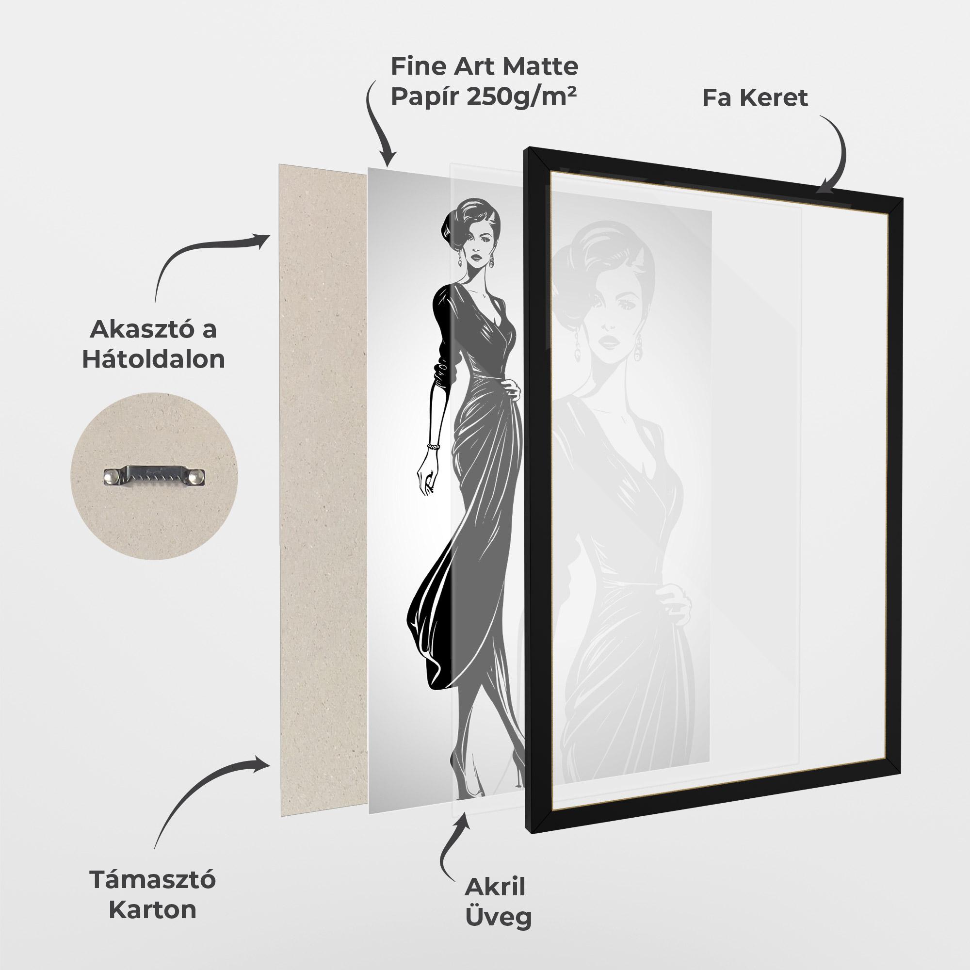 Keretezett Poszter Lady Shilouette mockup 1