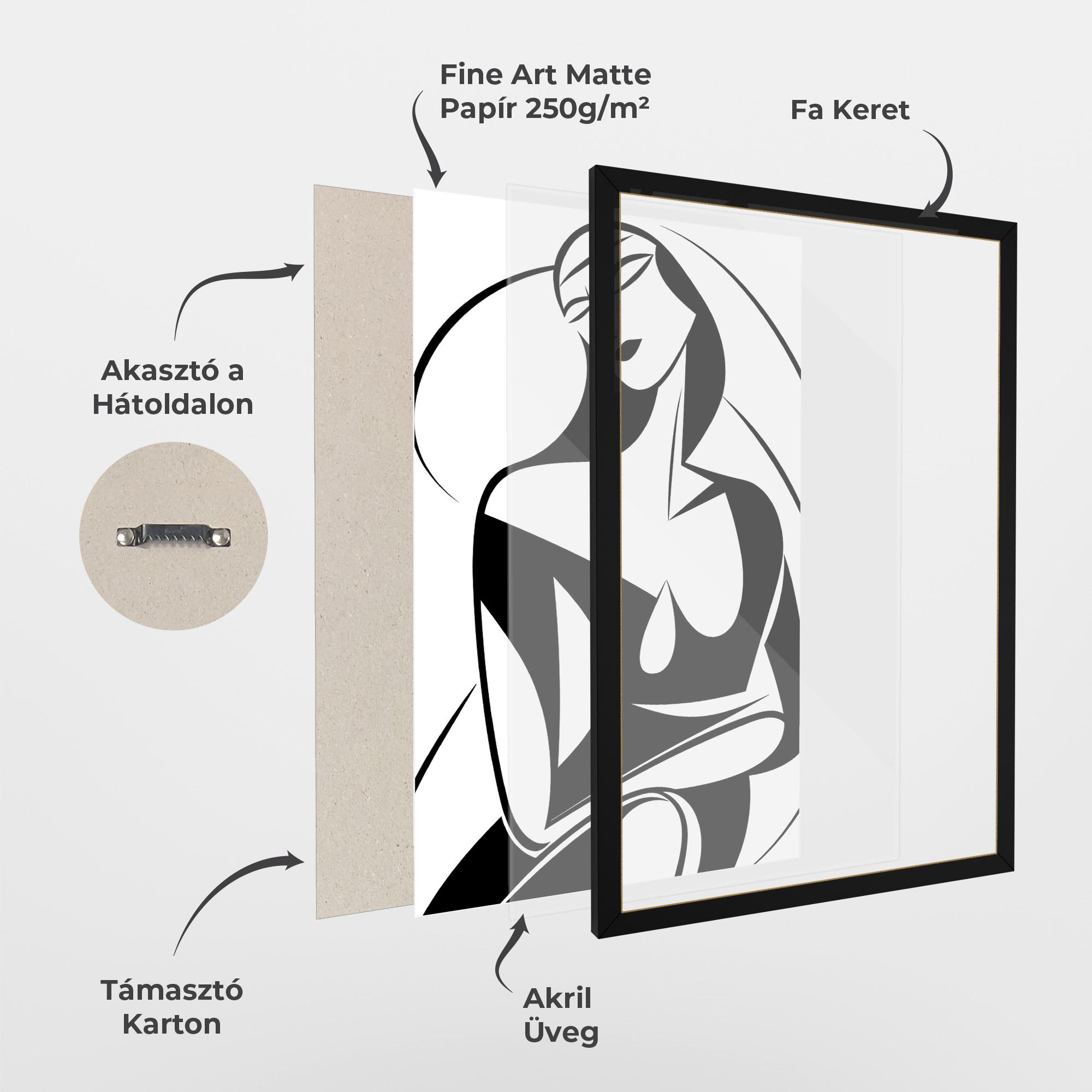 Keretezett Poszter Pretty Woman Shilouette mockup 1