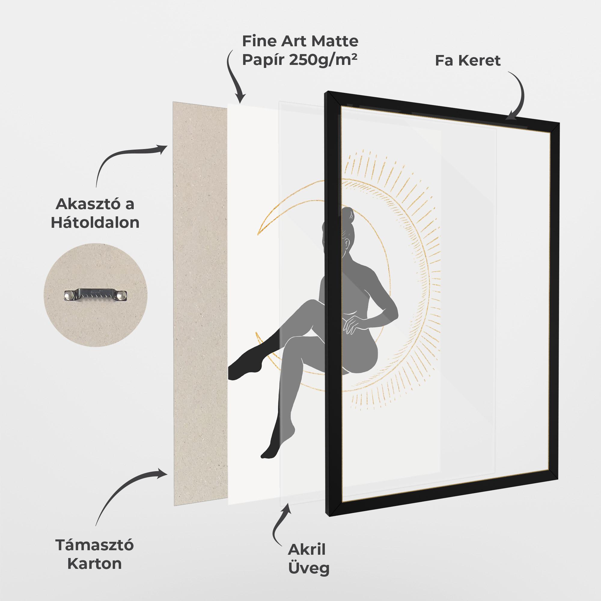 Keretezett Poszter Sitting On The Moon mockup 1