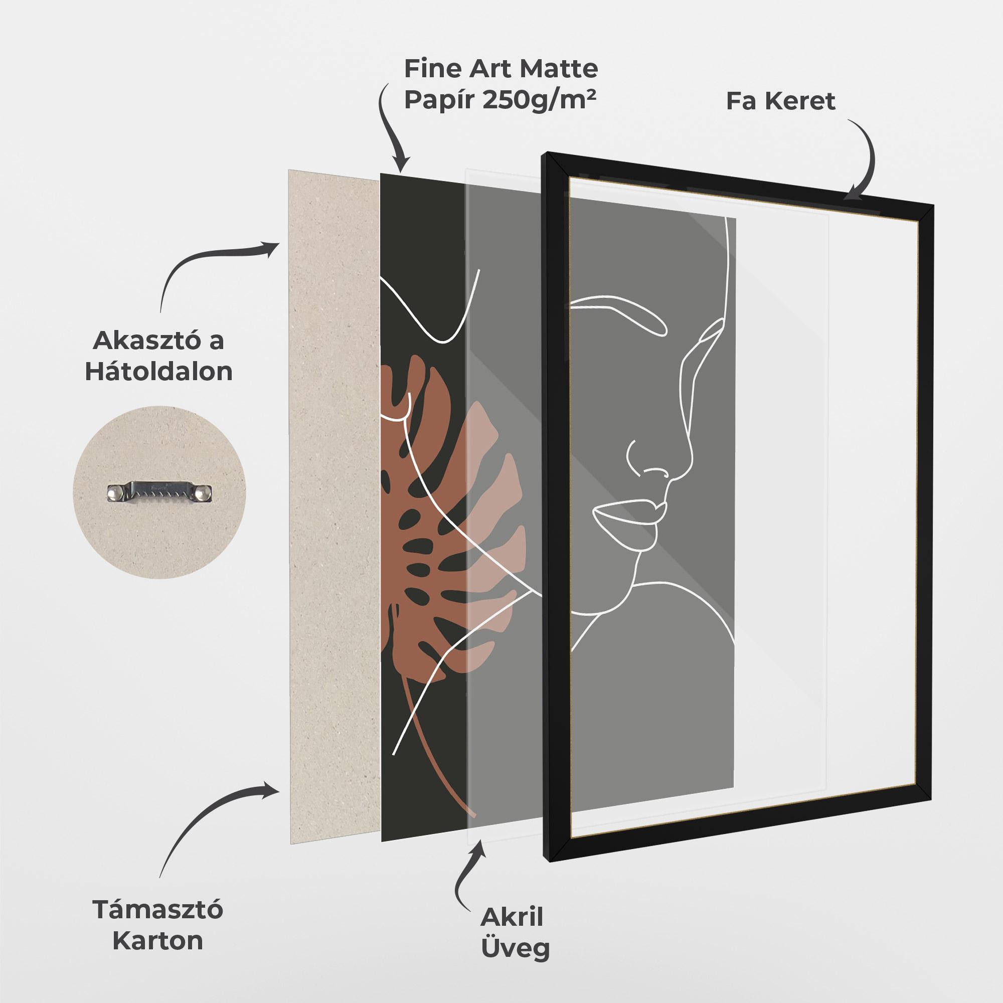 Keretezett Poszter White Line Woman mockup 1