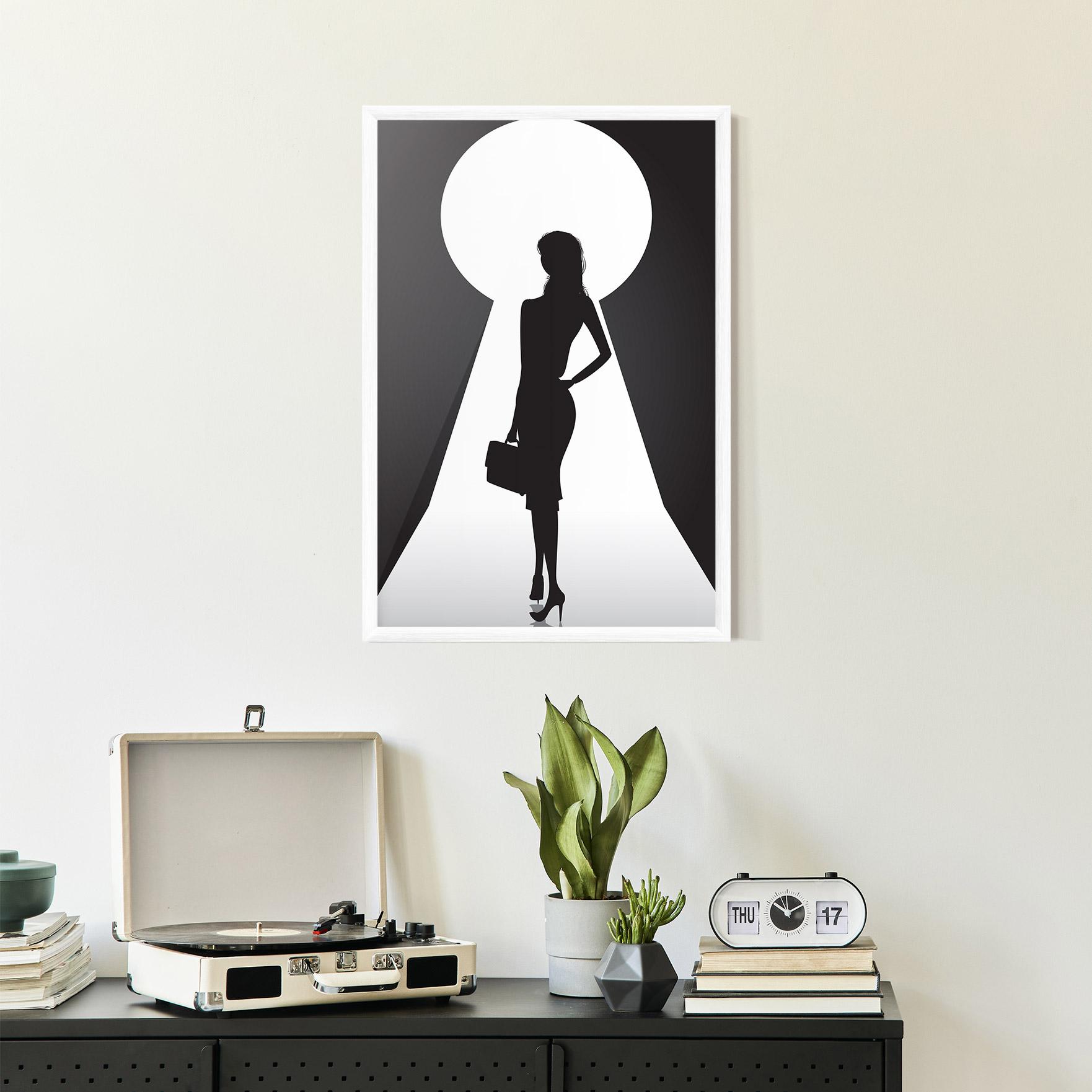 Keretezett Poszter Girl Door mockup 2