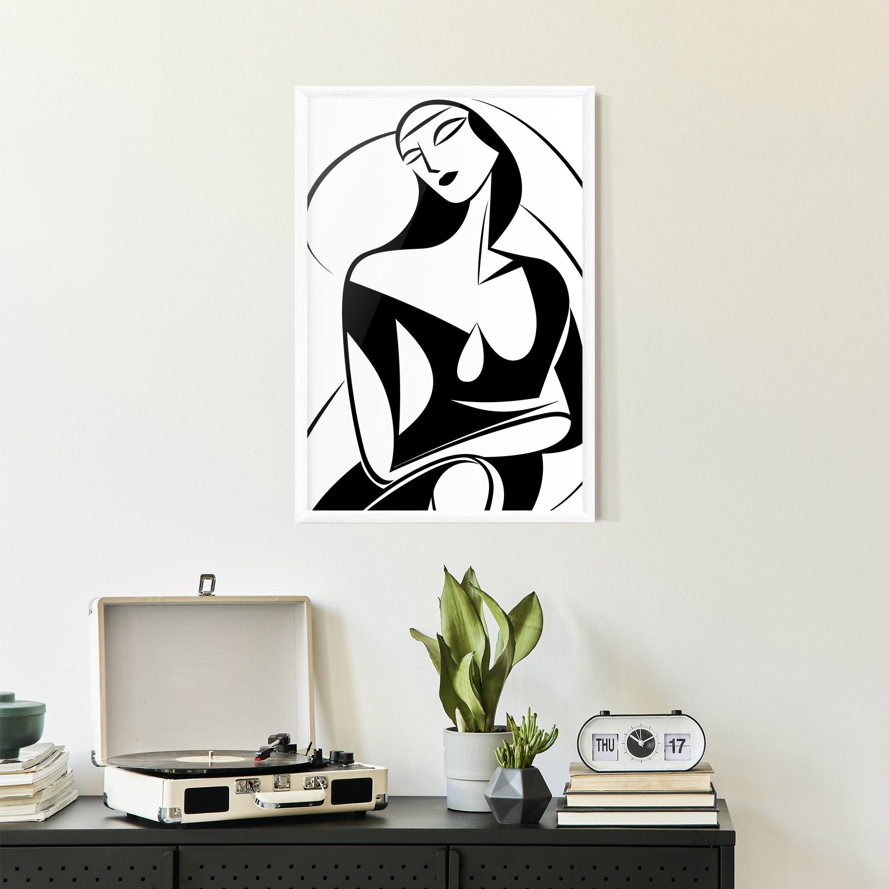 Keretezett Poszter Pretty Woman Shilouette mockup 2