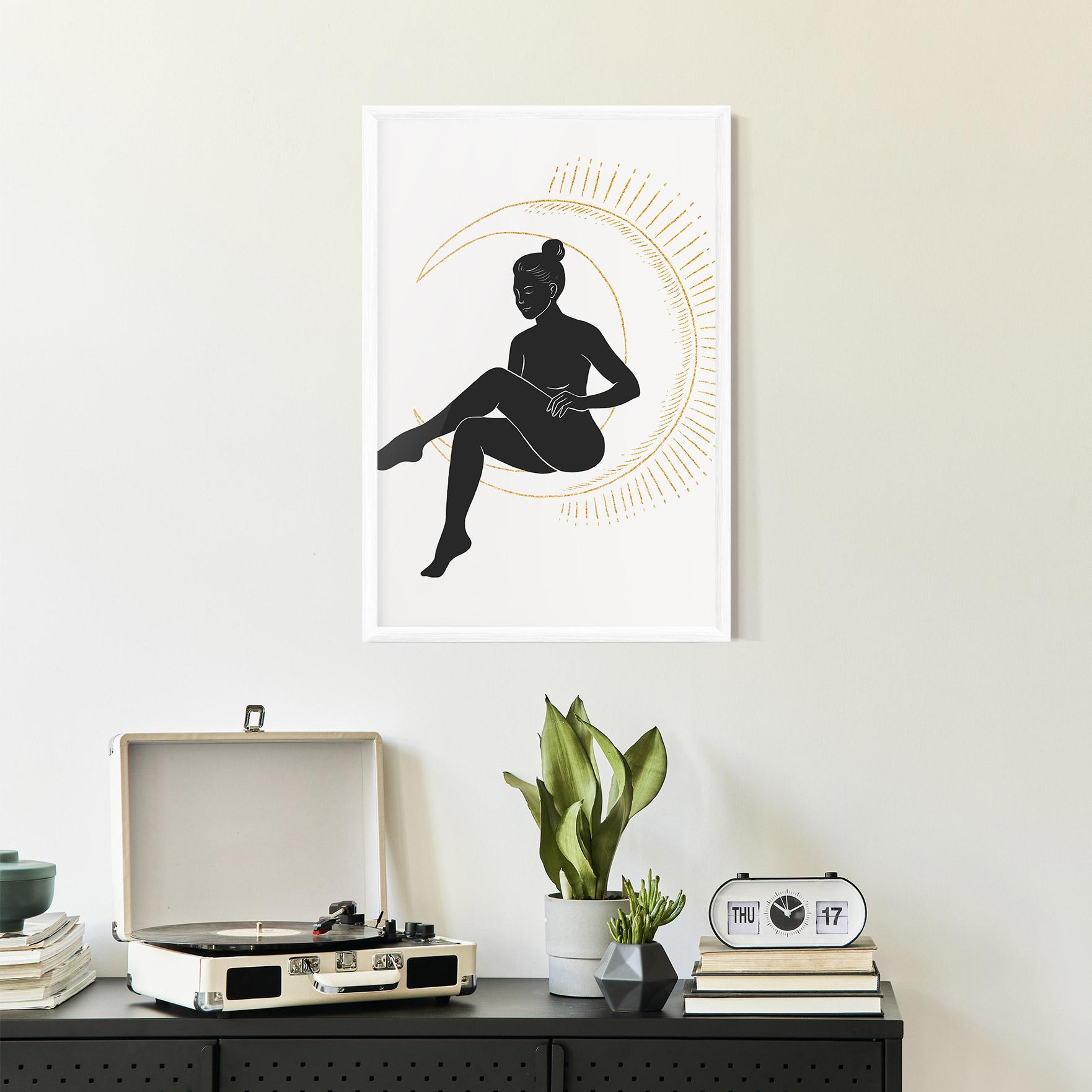 Keretezett Poszter Sitting On The Moon mockup 2