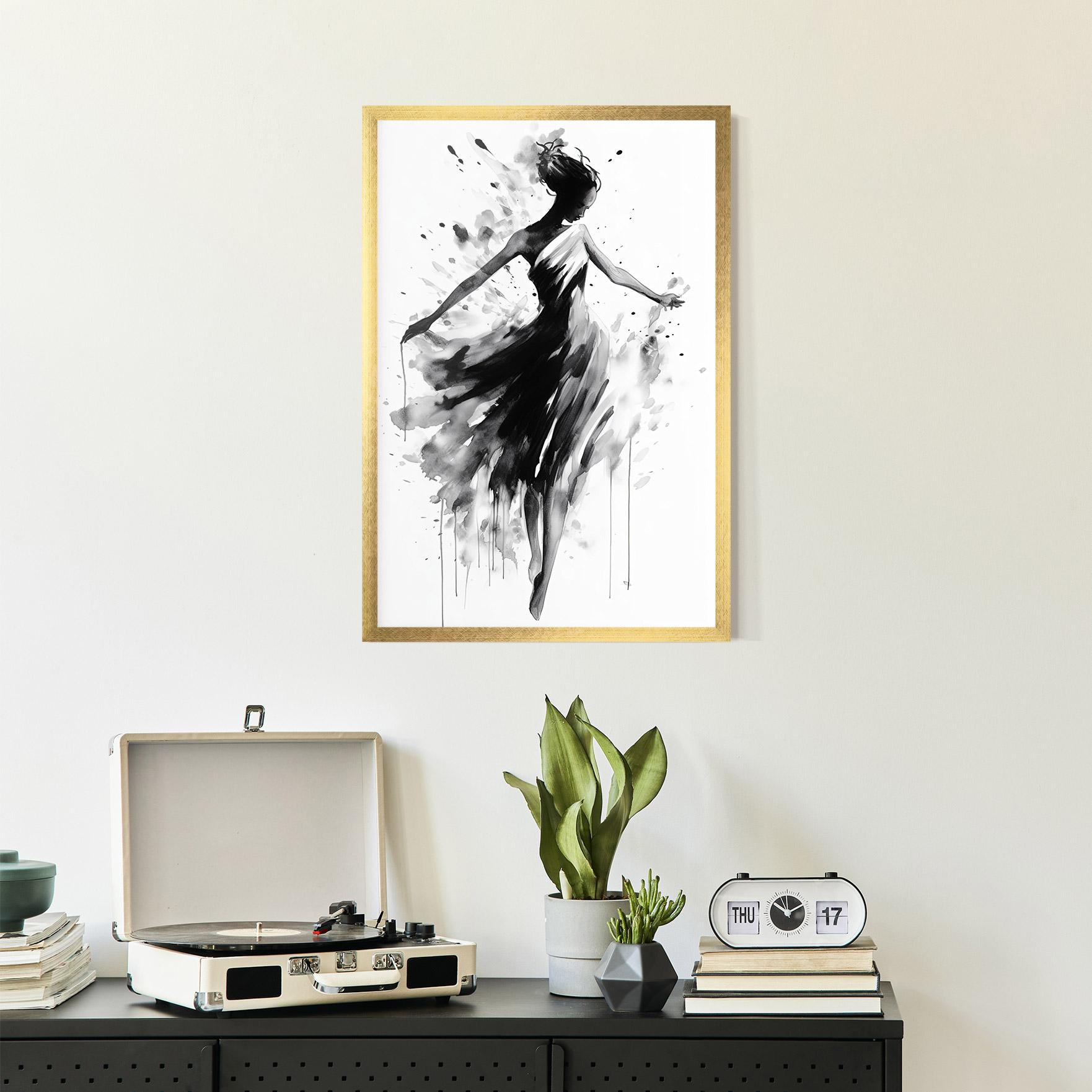 Keretezett Poszter Beautiful Dancing Woman mockup 2