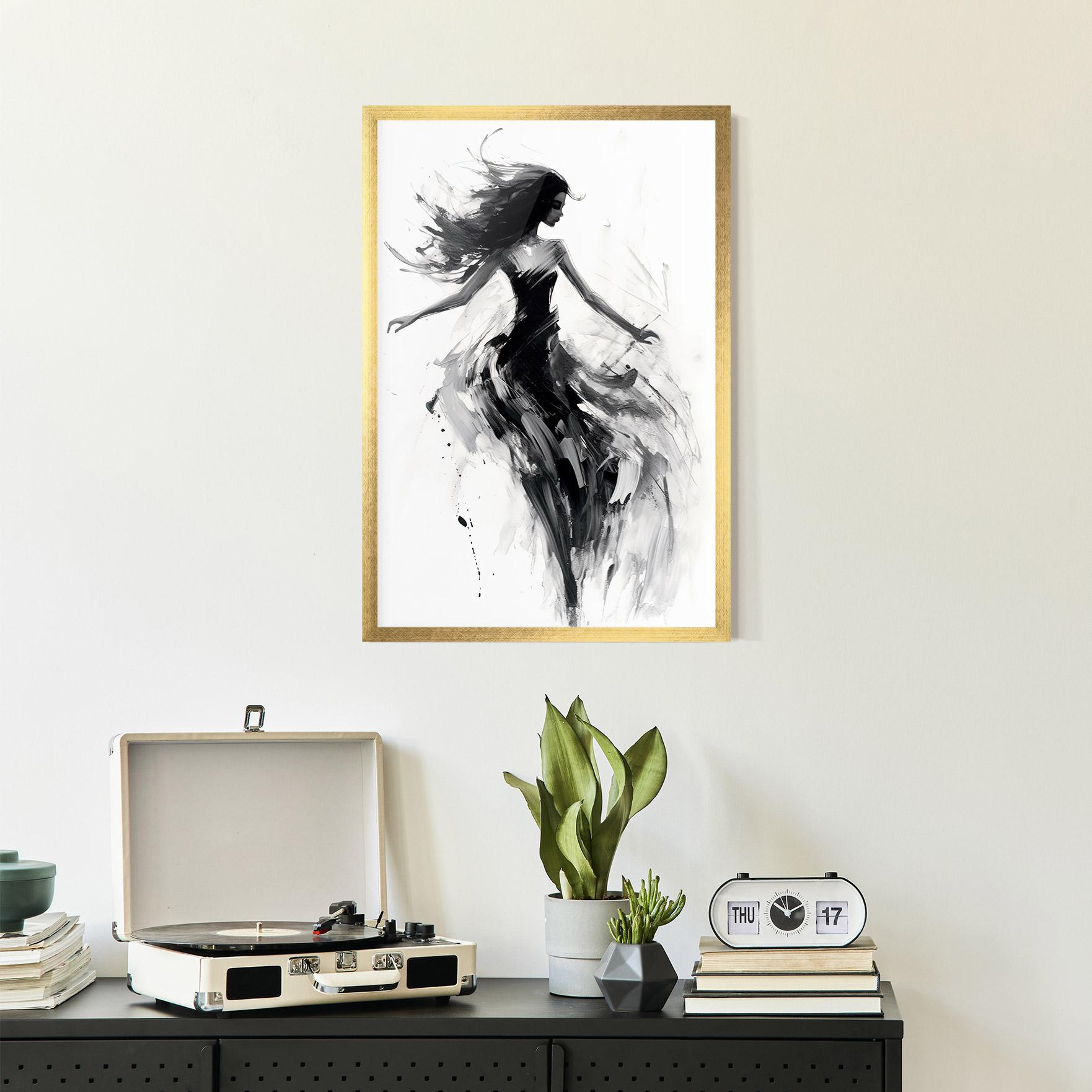Keretezett Poszter Black Ink Woman mockup 2