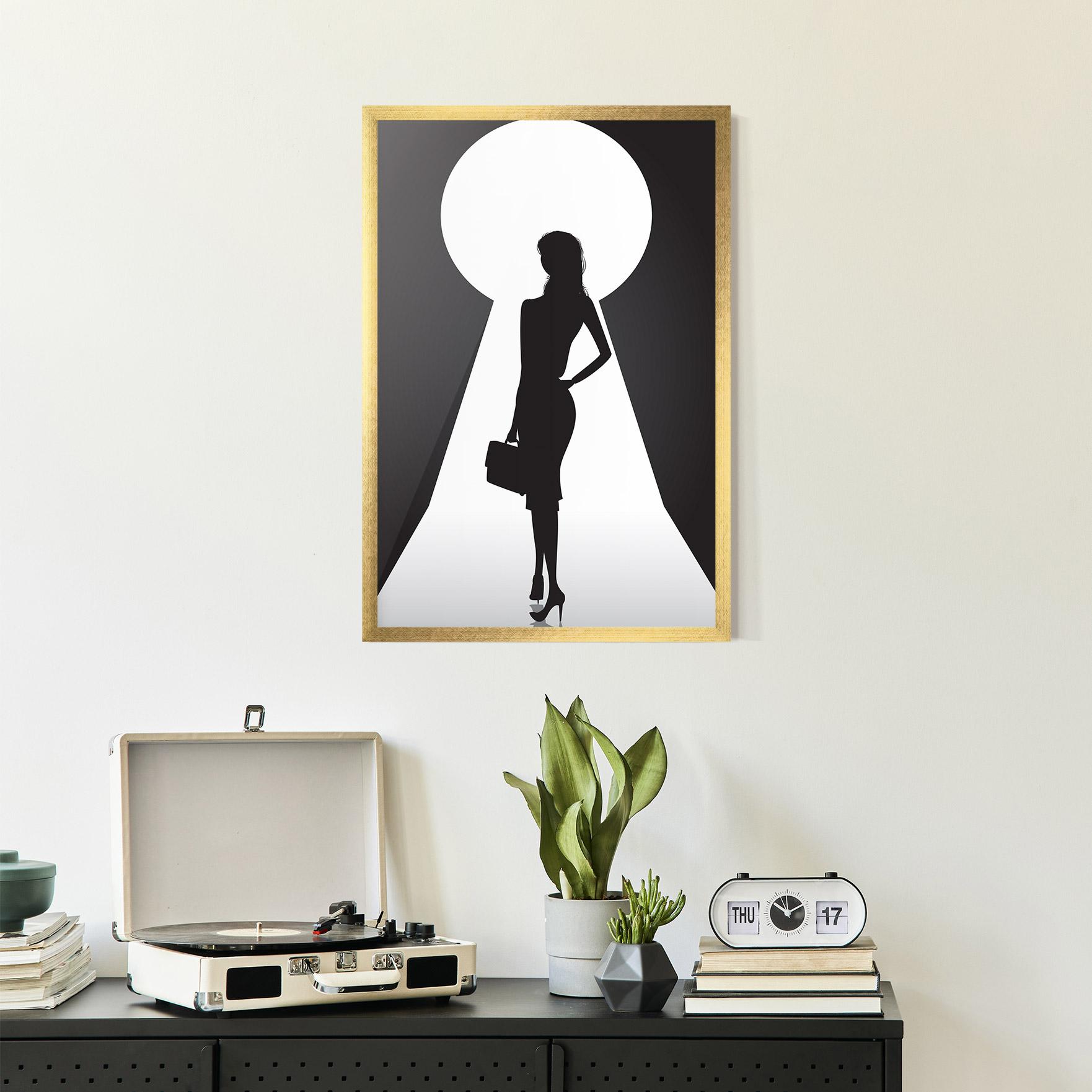 Keretezett Poszter Girl Door mockup 2