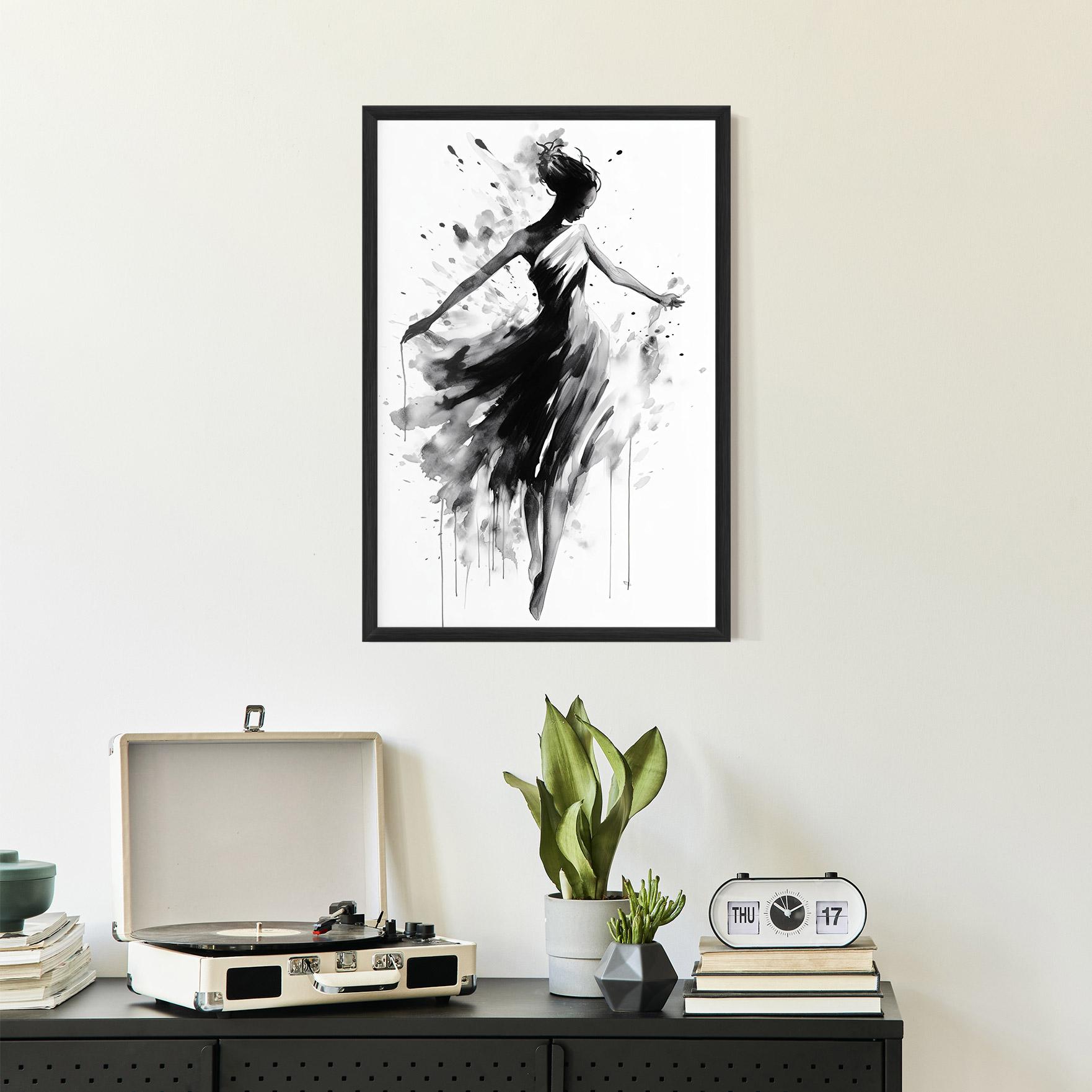Keretezett Poszter Beautiful Dancing Woman mockup 2