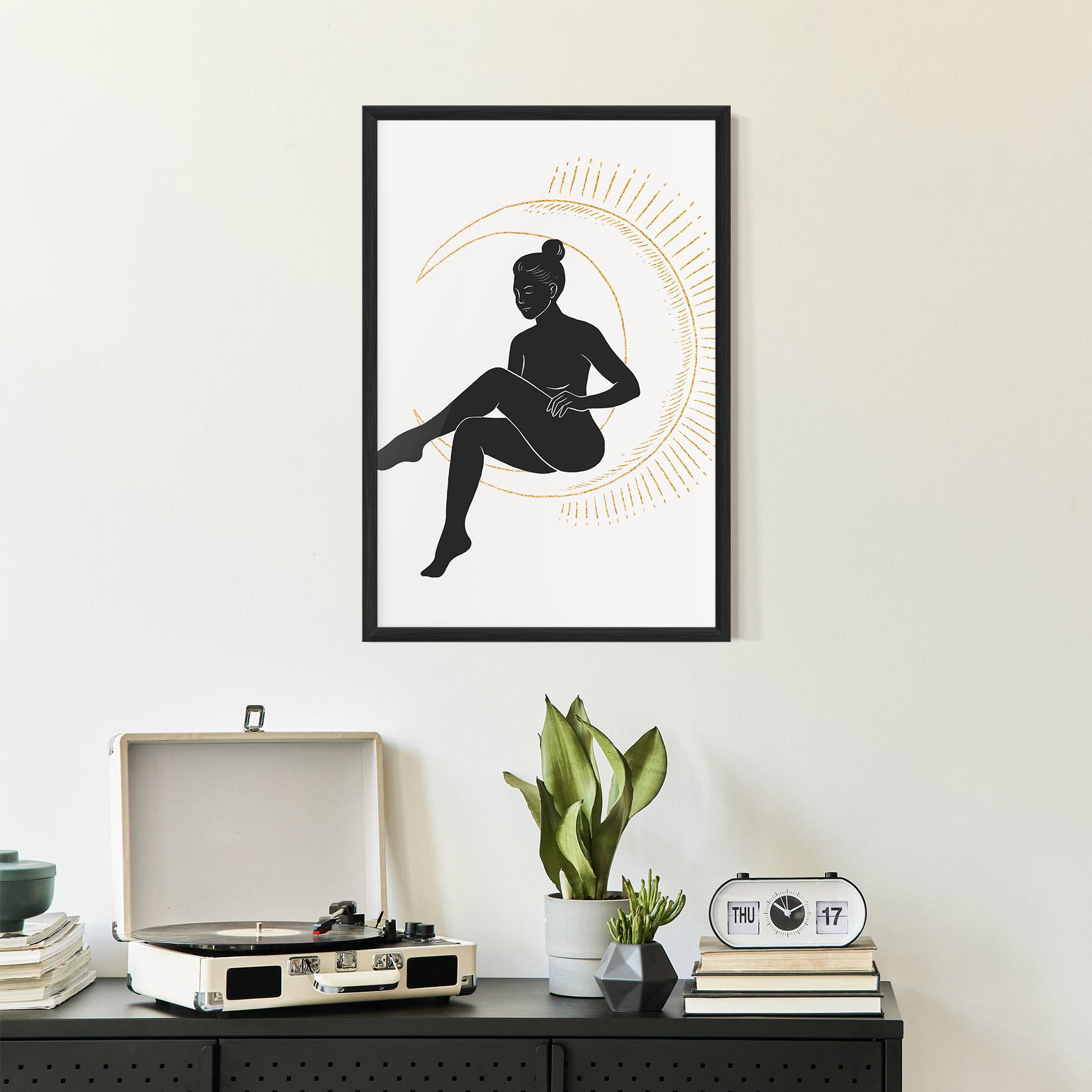 Keretezett Poszter Sitting On The Moon mockup 2