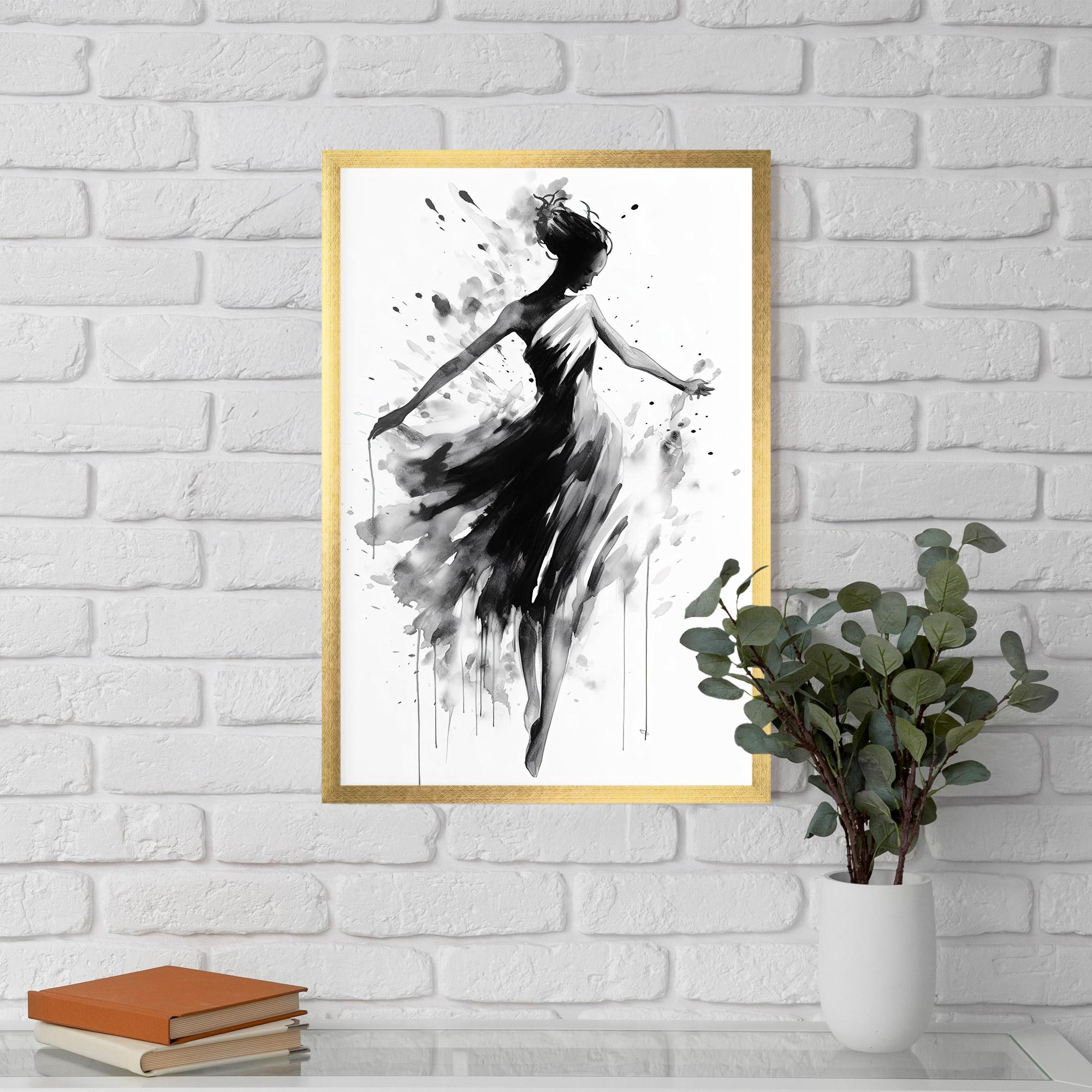 Keretezett Poszter Beautiful Dancing Woman mockup 5