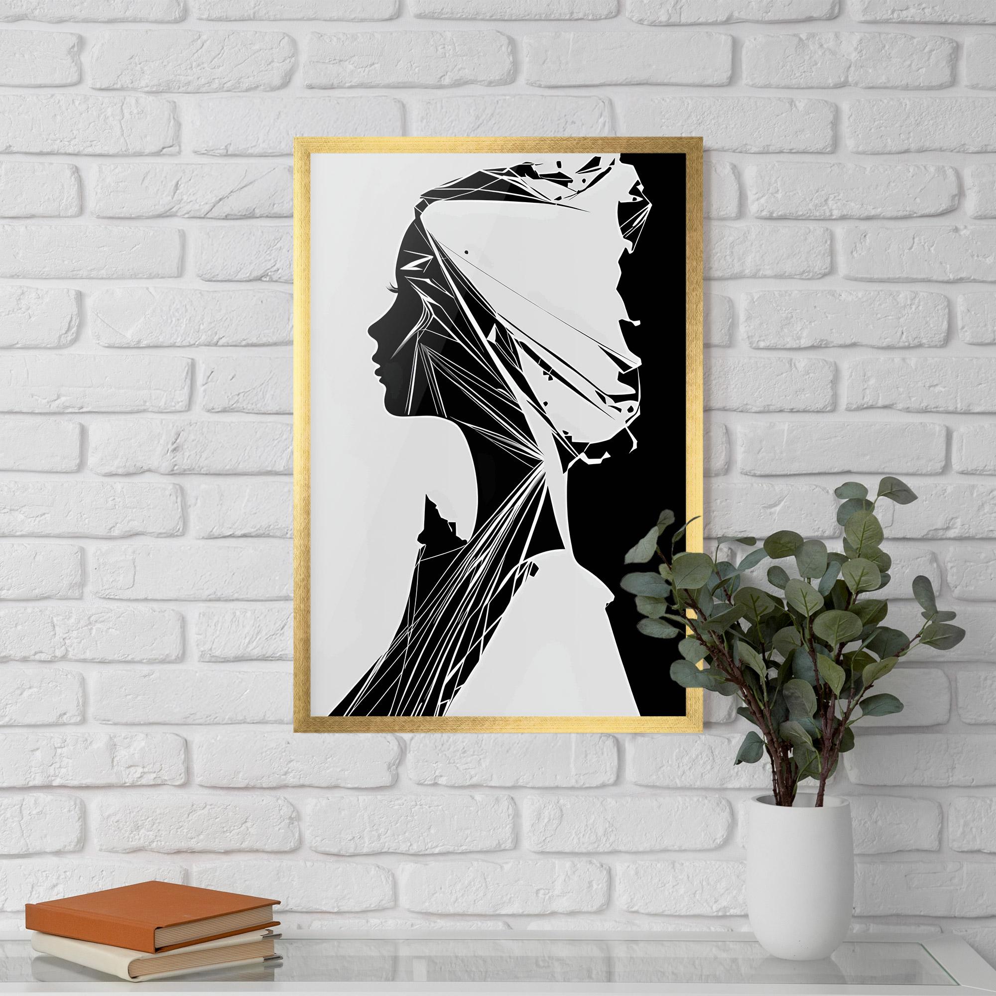 Keretezett Poszter Girl Shilouette Art mockup 5