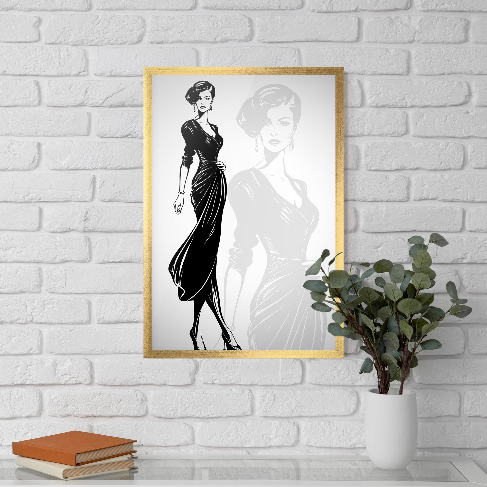 Keretezett Poszter Lady Shilouette mockup 5