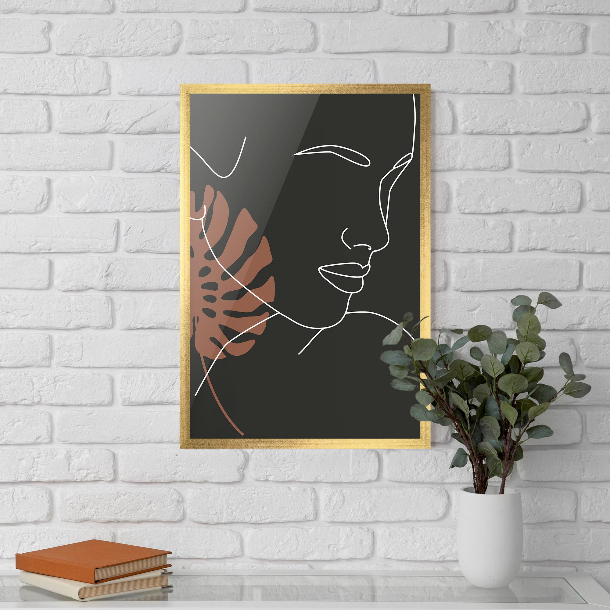 Keretezett Poszter White Line Woman mockup 5