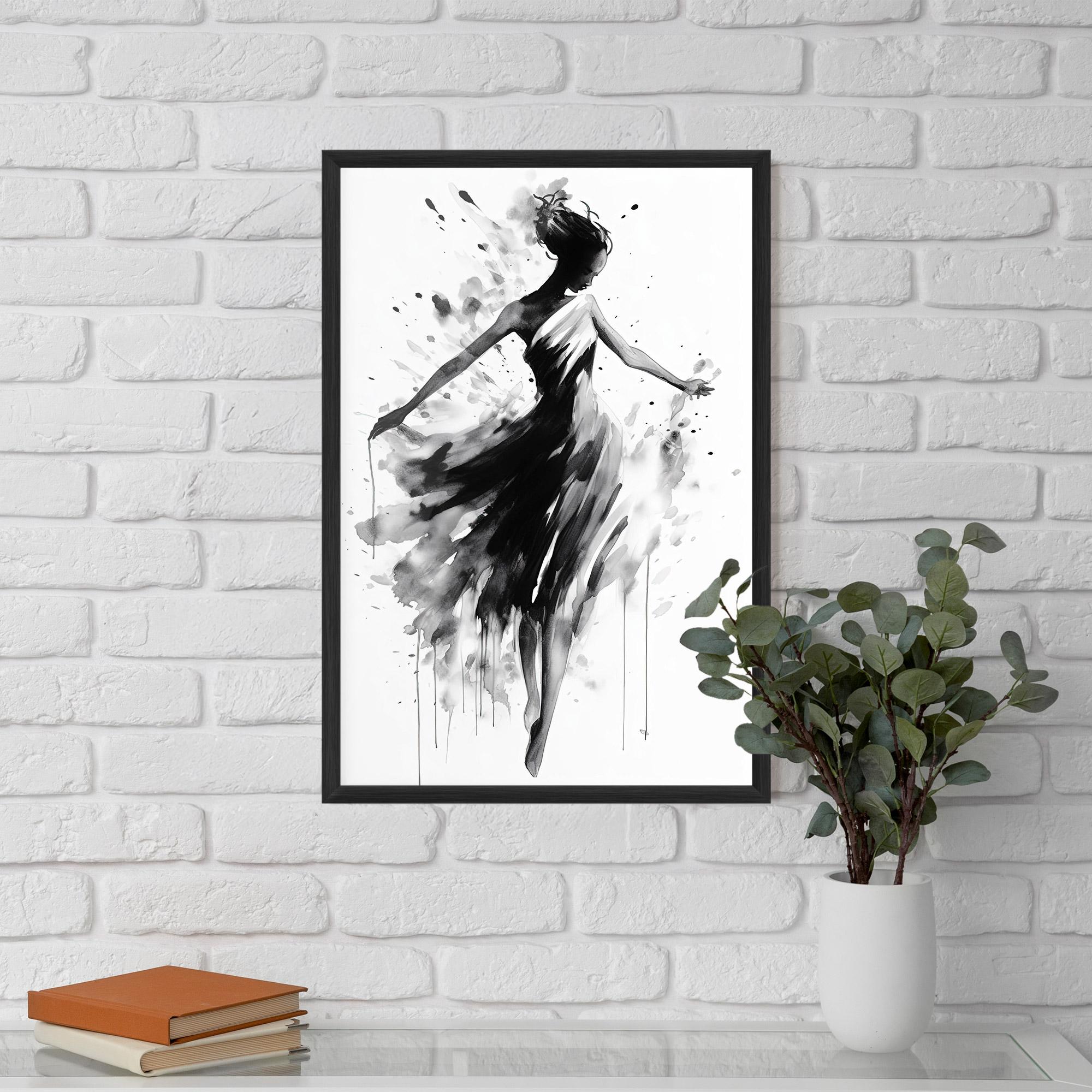Keretezett Poszter Beautiful Dancing Woman mockup 5