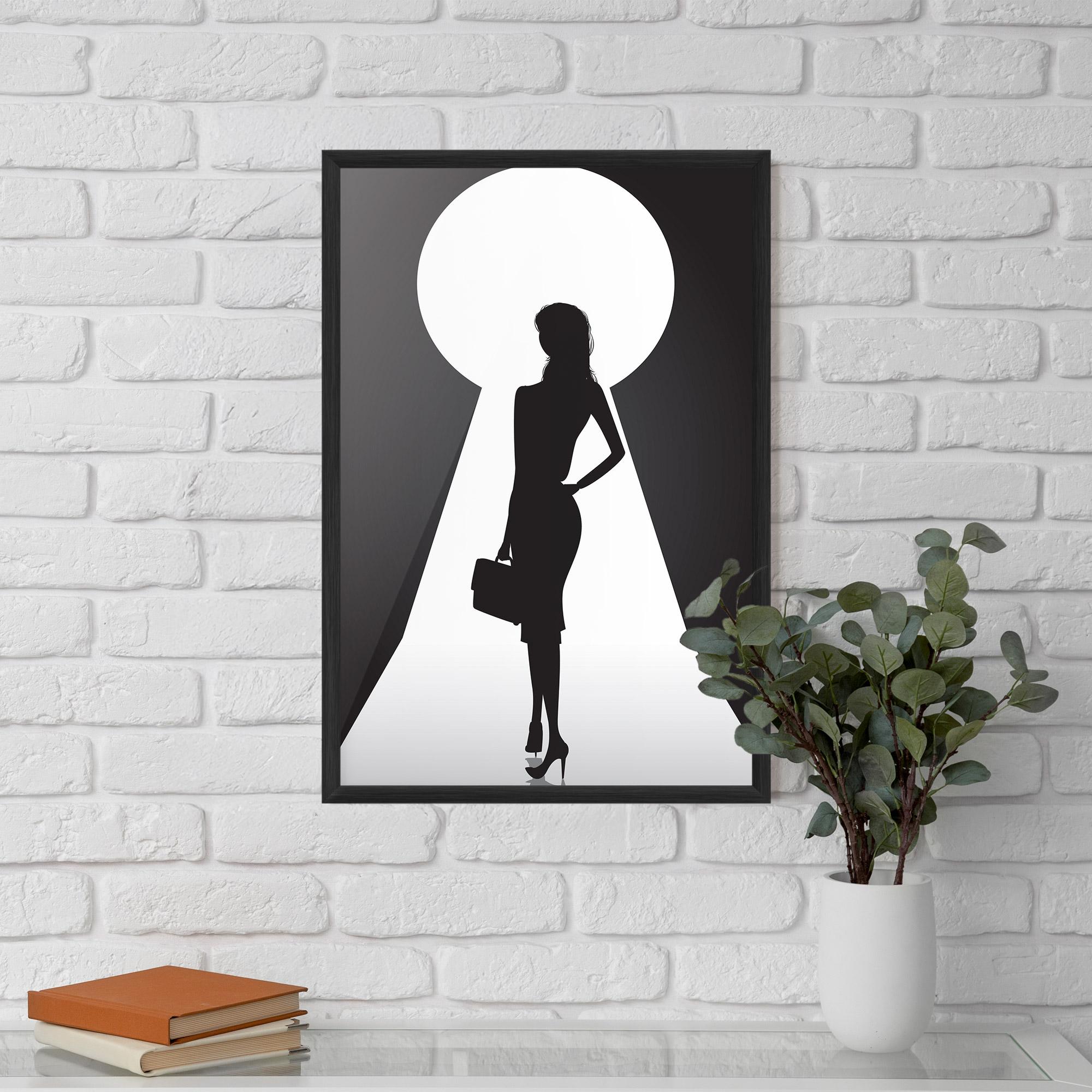 Keretezett Poszter Girl Door mockup 5