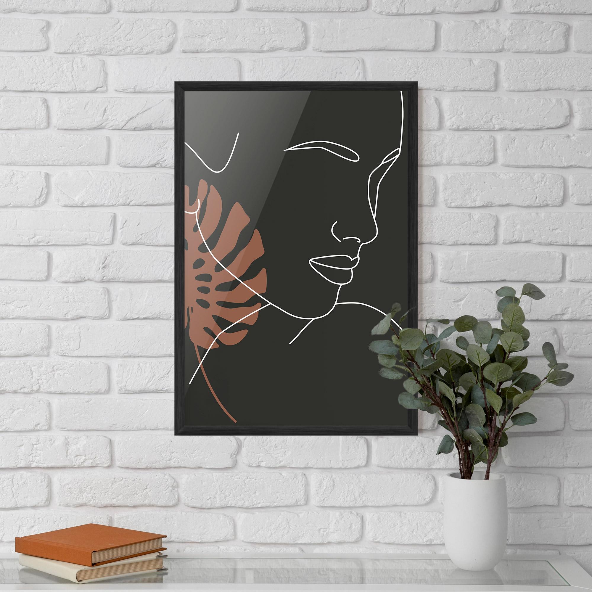 Keretezett Poszter White Line Woman mockup 5