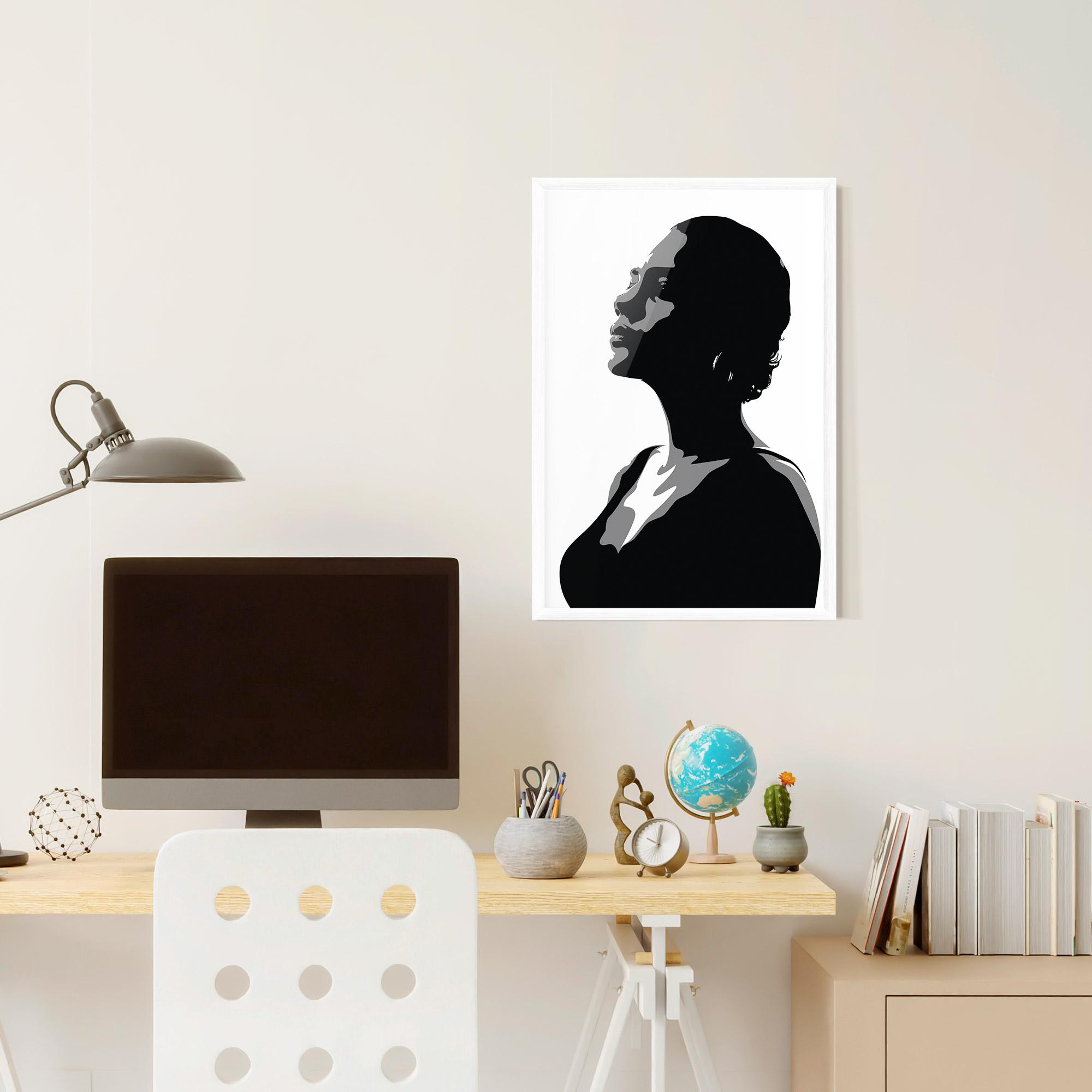 Keretezett Poszter Black Woman Shilouette mockup 6