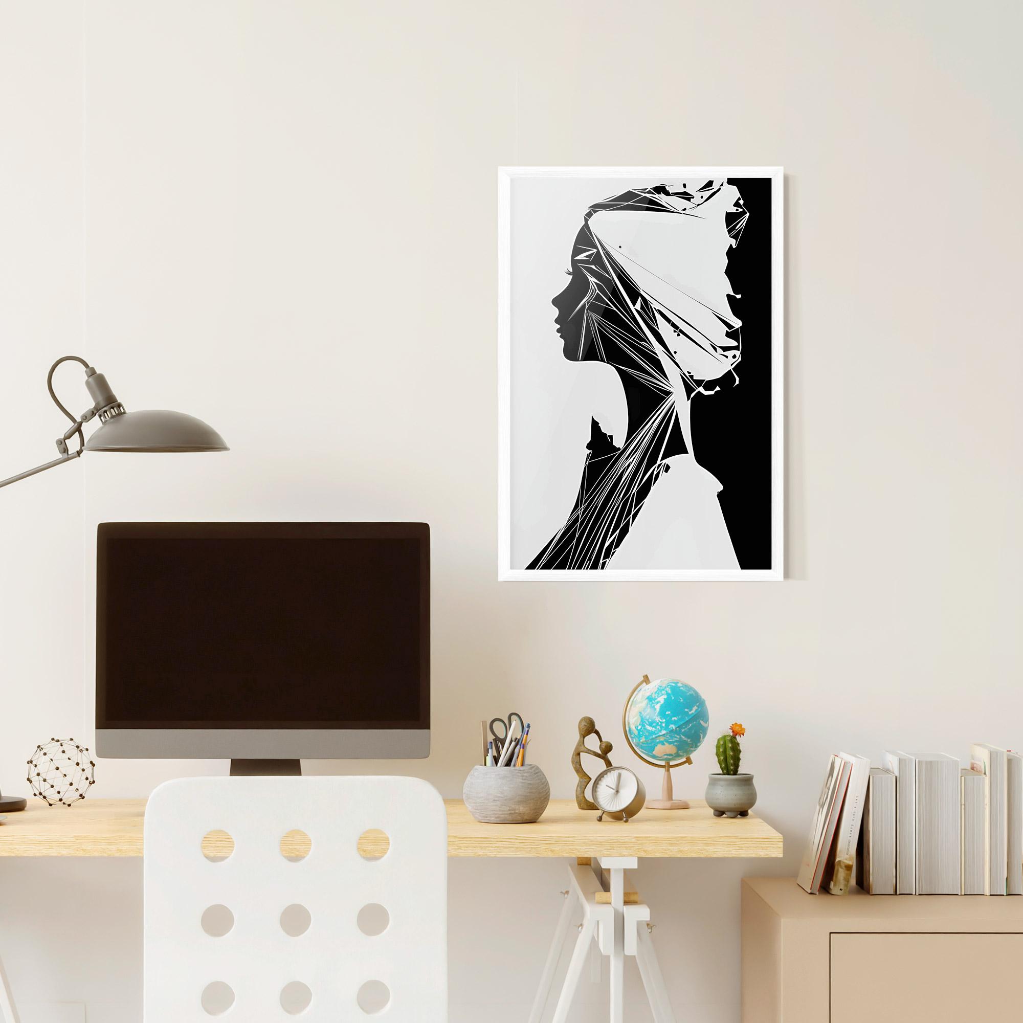 Keretezett Poszter Girl Shilouette Art mockup 6