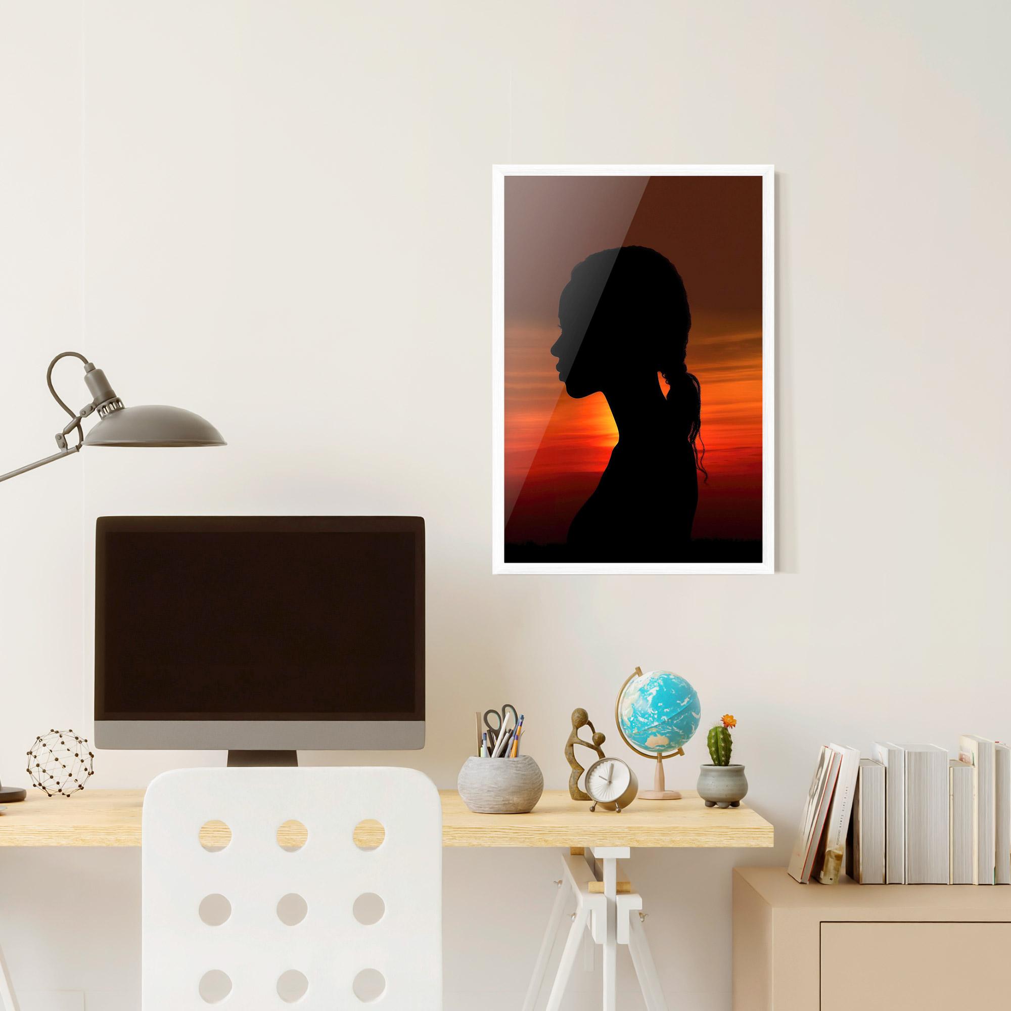 Keretezett Poszter Profile Against Sunset mockup 6