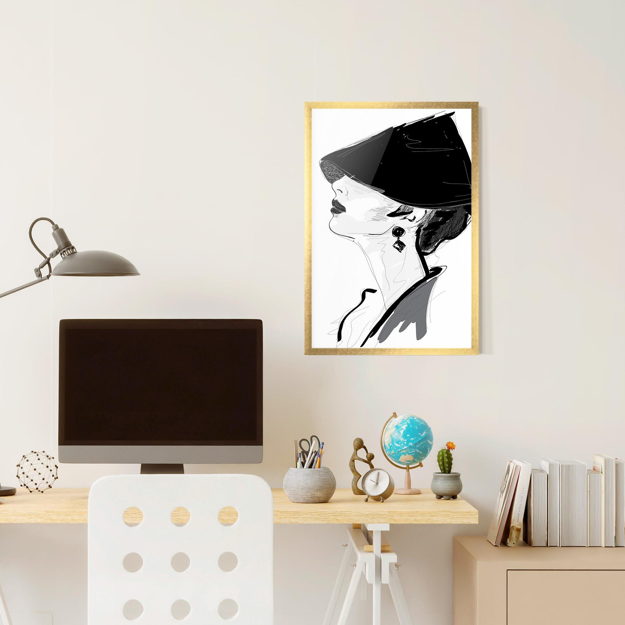 Keretezett Poszter Asian Shilouette mockup 6