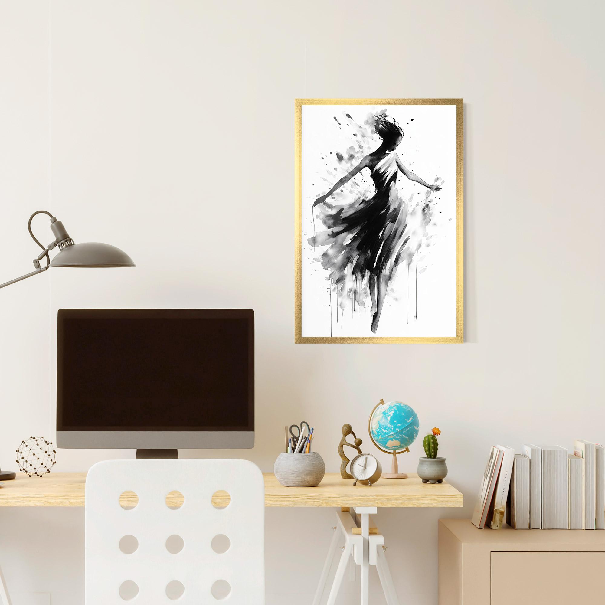 Keretezett Poszter Beautiful Dancing Woman mockup 6