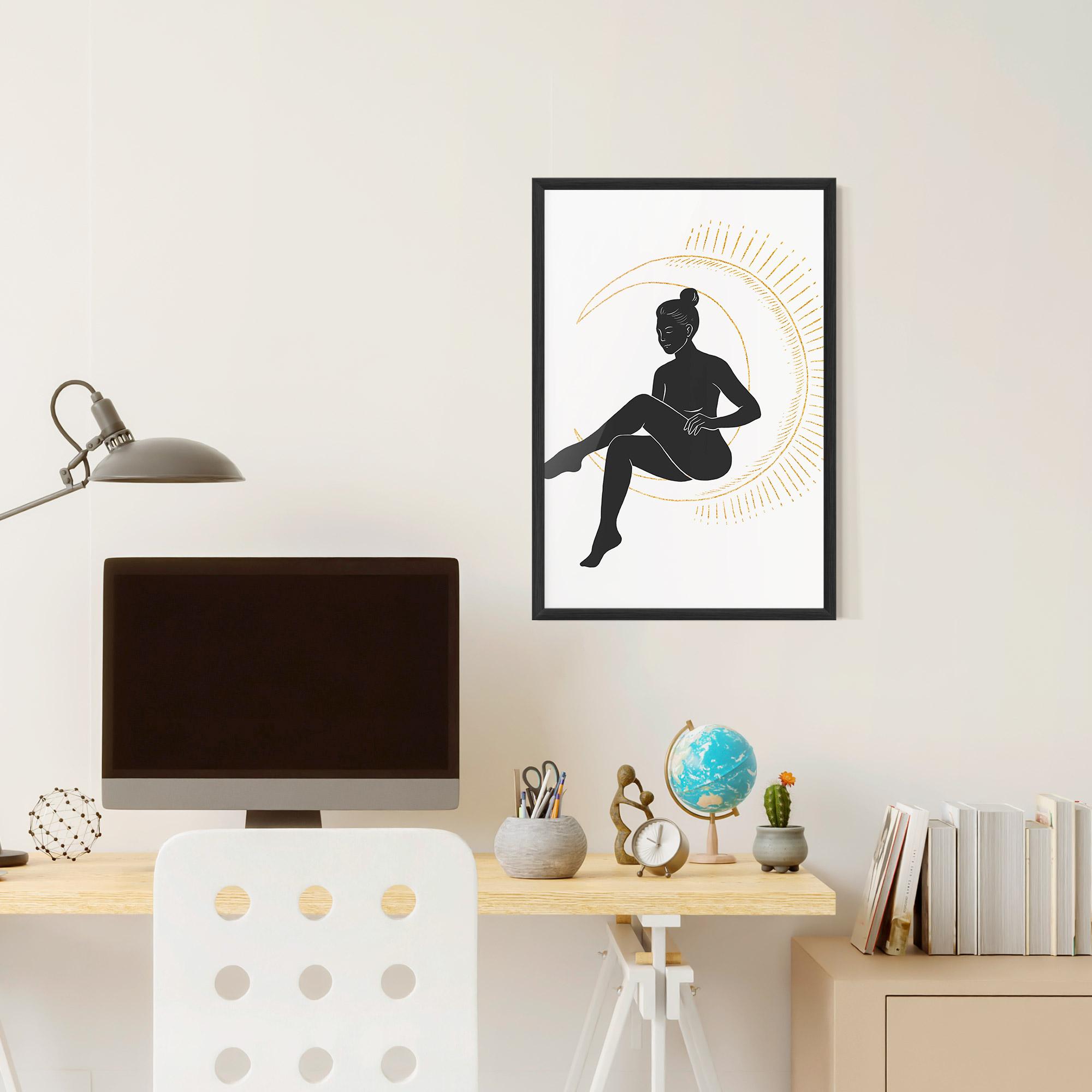 Keretezett Poszter Sitting On The Moon mockup 6