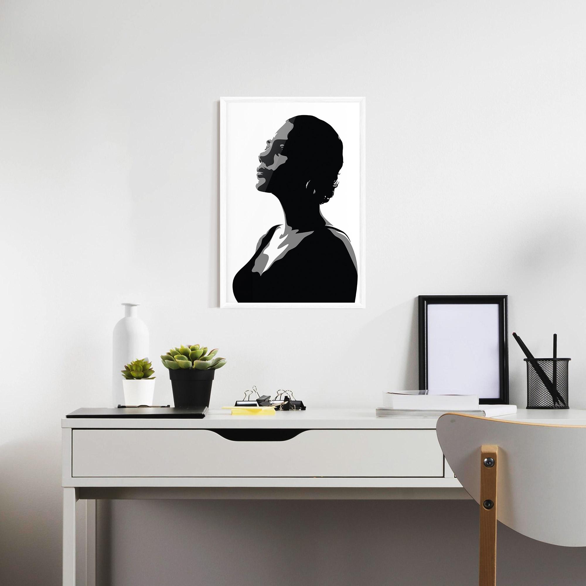 Keretezett Poszter Black Woman Shilouette mockup 7
