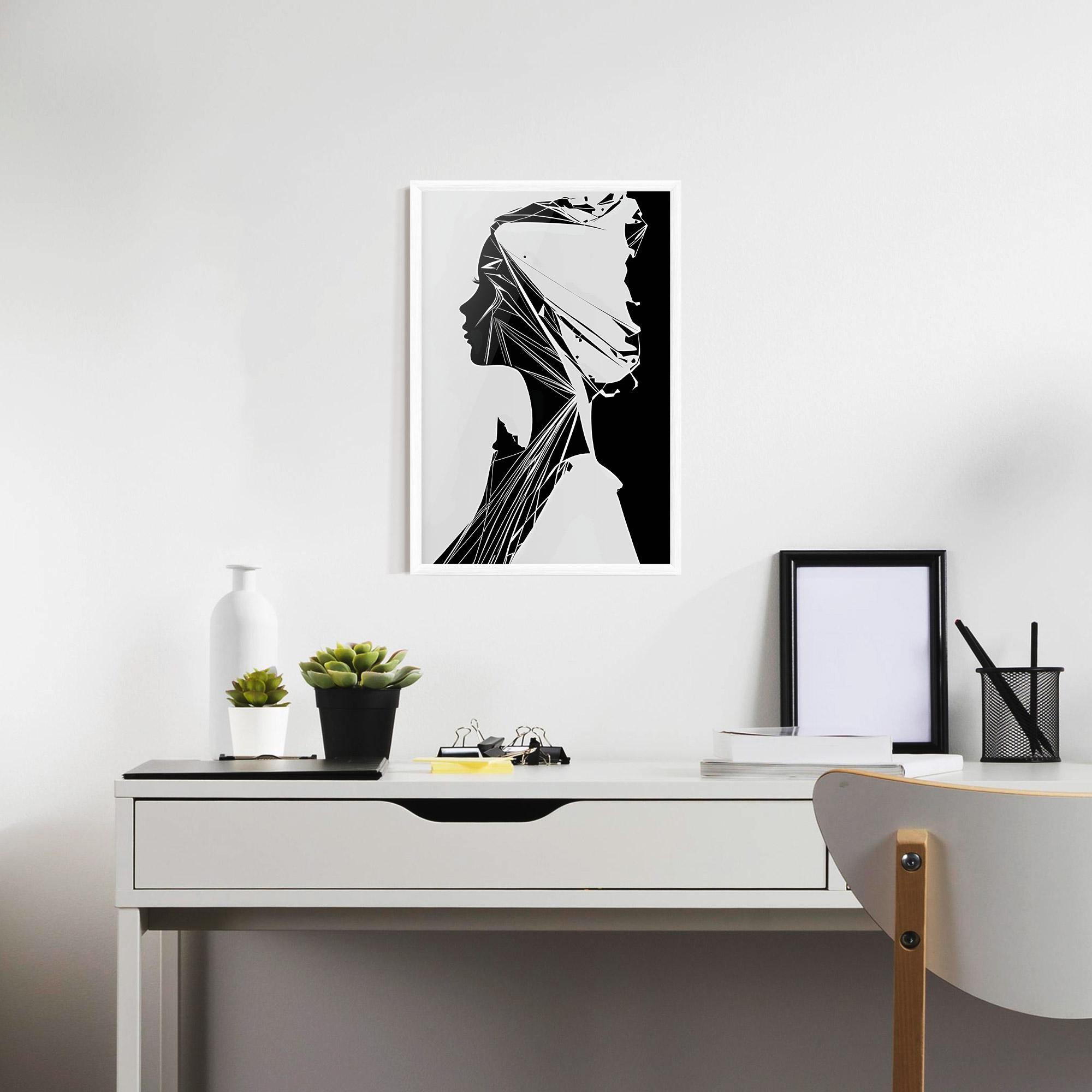 Keretezett Poszter Girl Shilouette Art mockup 7