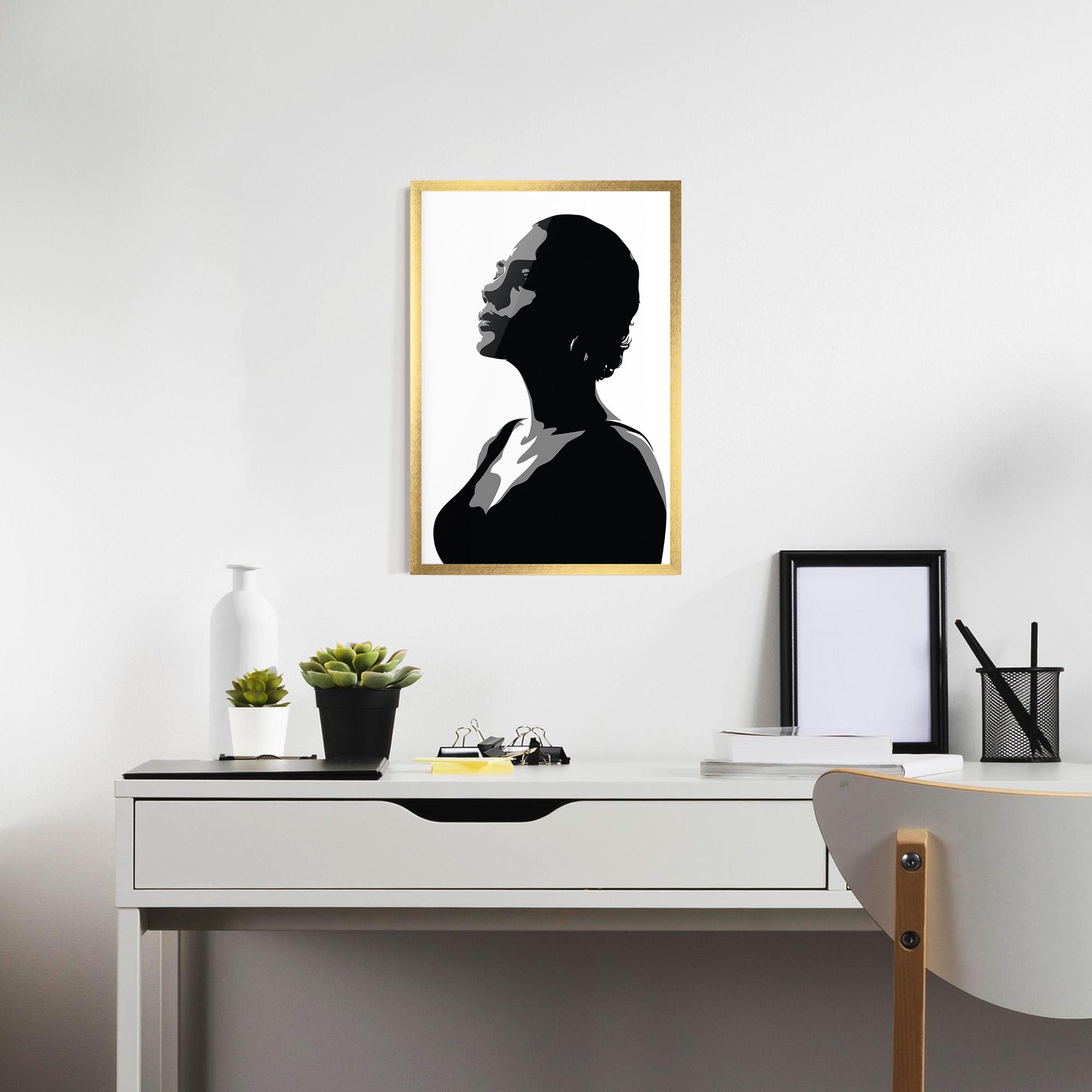 Keretezett Poszter Black Woman Shilouette mockup 7