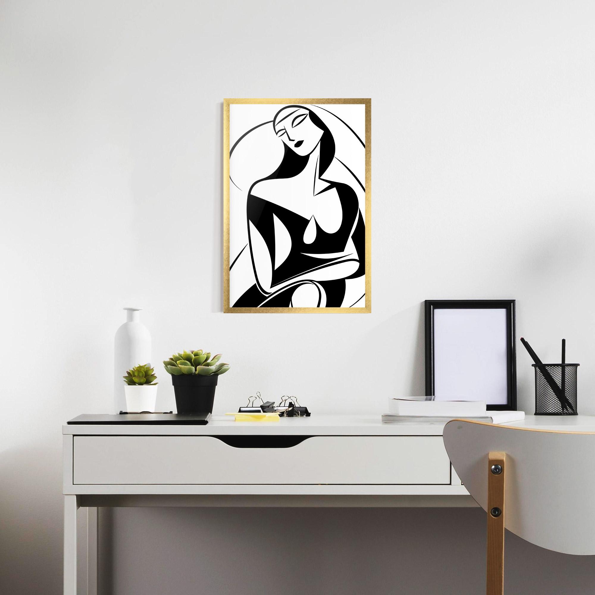 Keretezett Poszter Pretty Woman Shilouette mockup 7