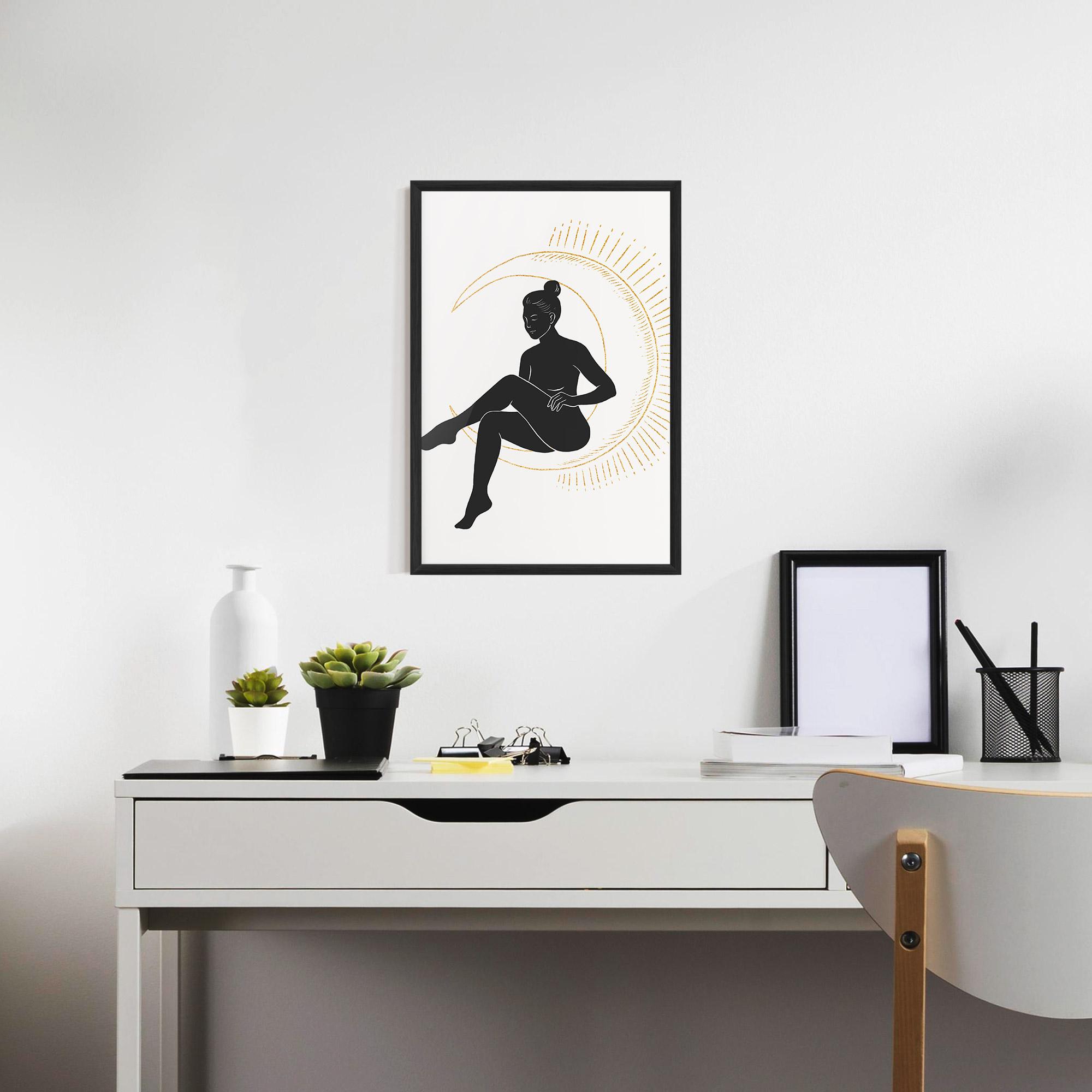 Keretezett Poszter Sitting On The Moon mockup 7