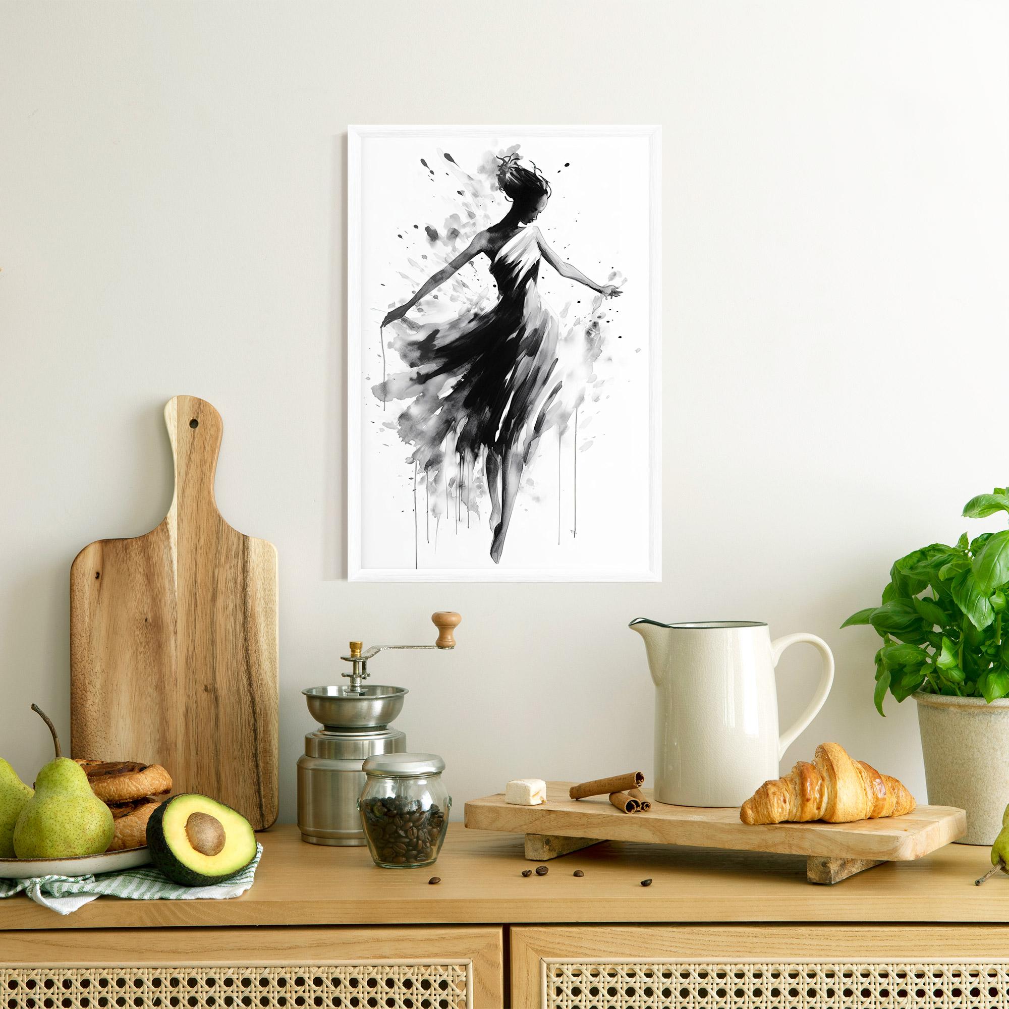 Keretezett Poszter Beautiful Dancing Woman mockup 8