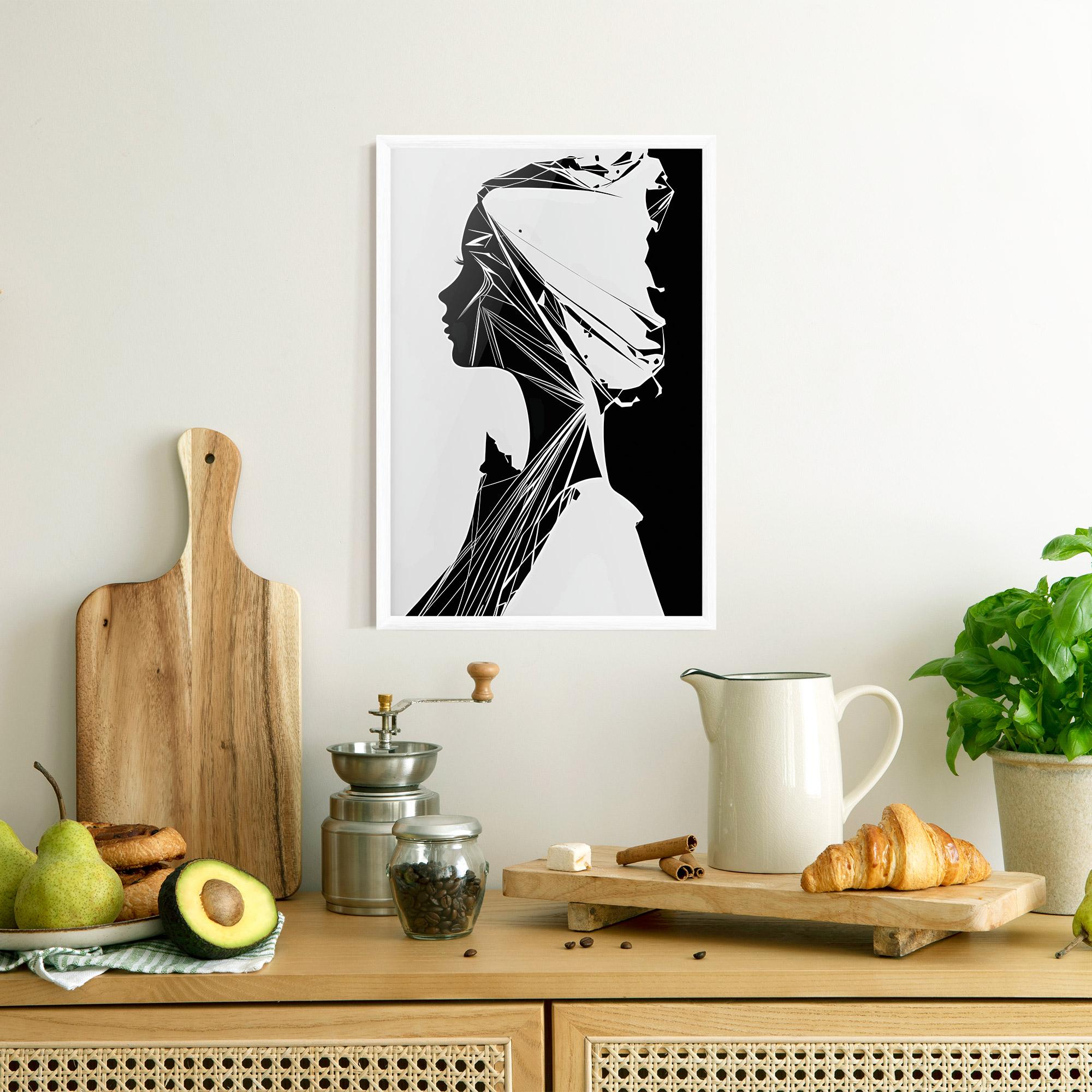 Keretezett Poszter Girl Shilouette Art mockup 8