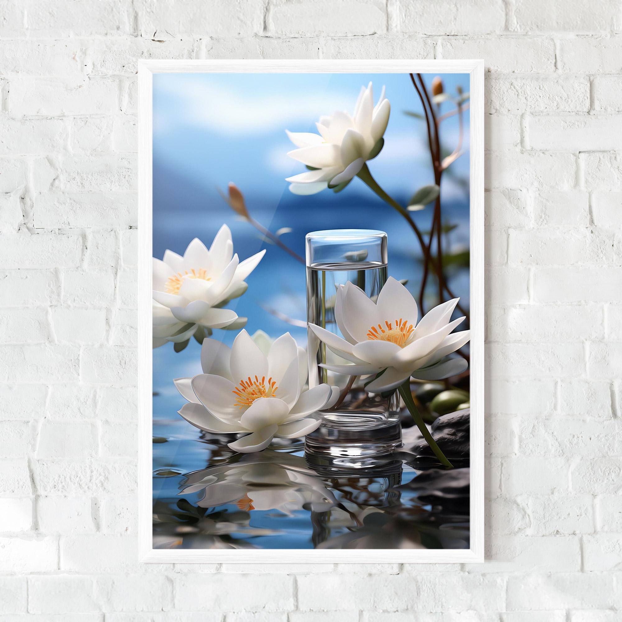 Keretezett Poszter Flower Water Glass mockup 0