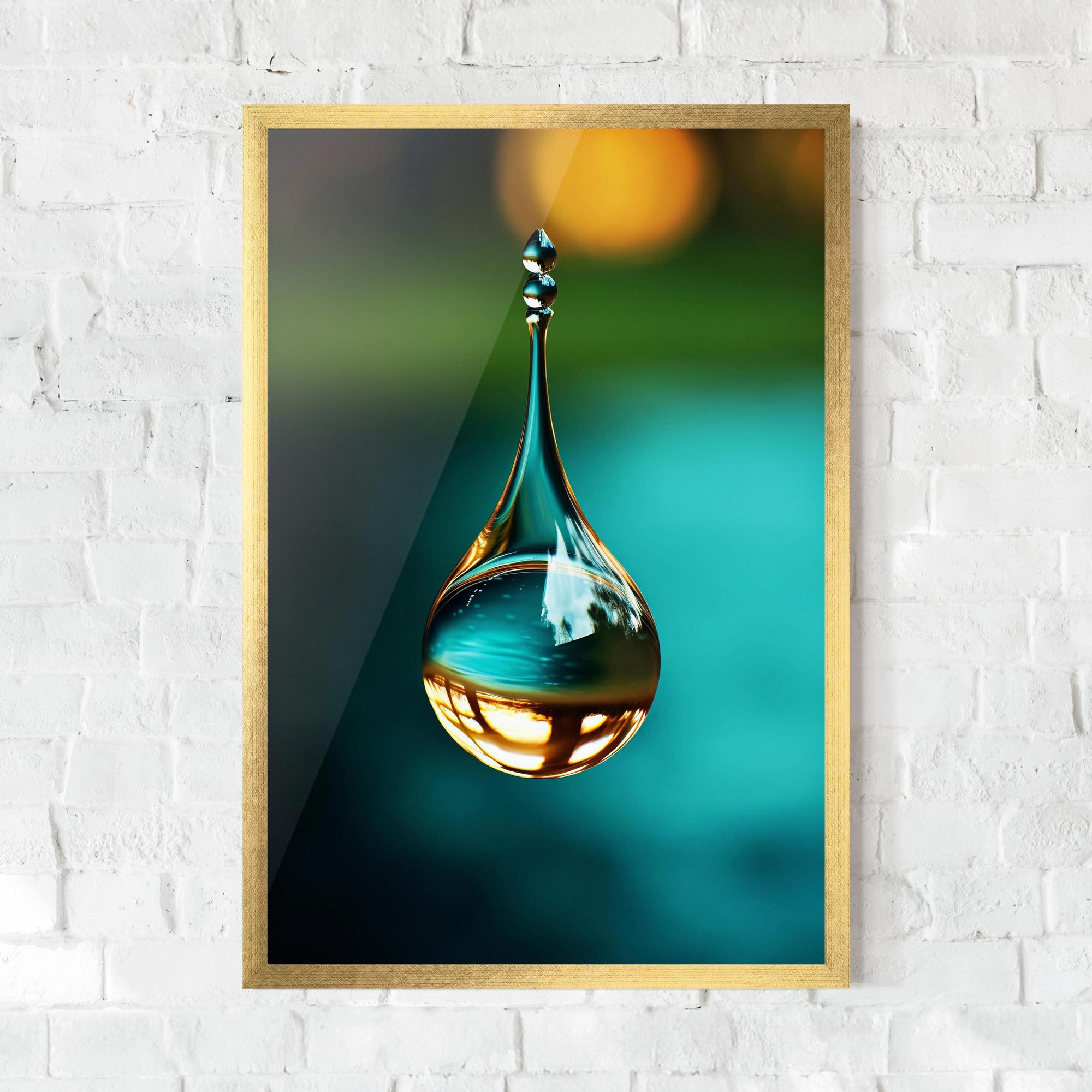 Keretezett Poszter Big Green Drop mockup 0