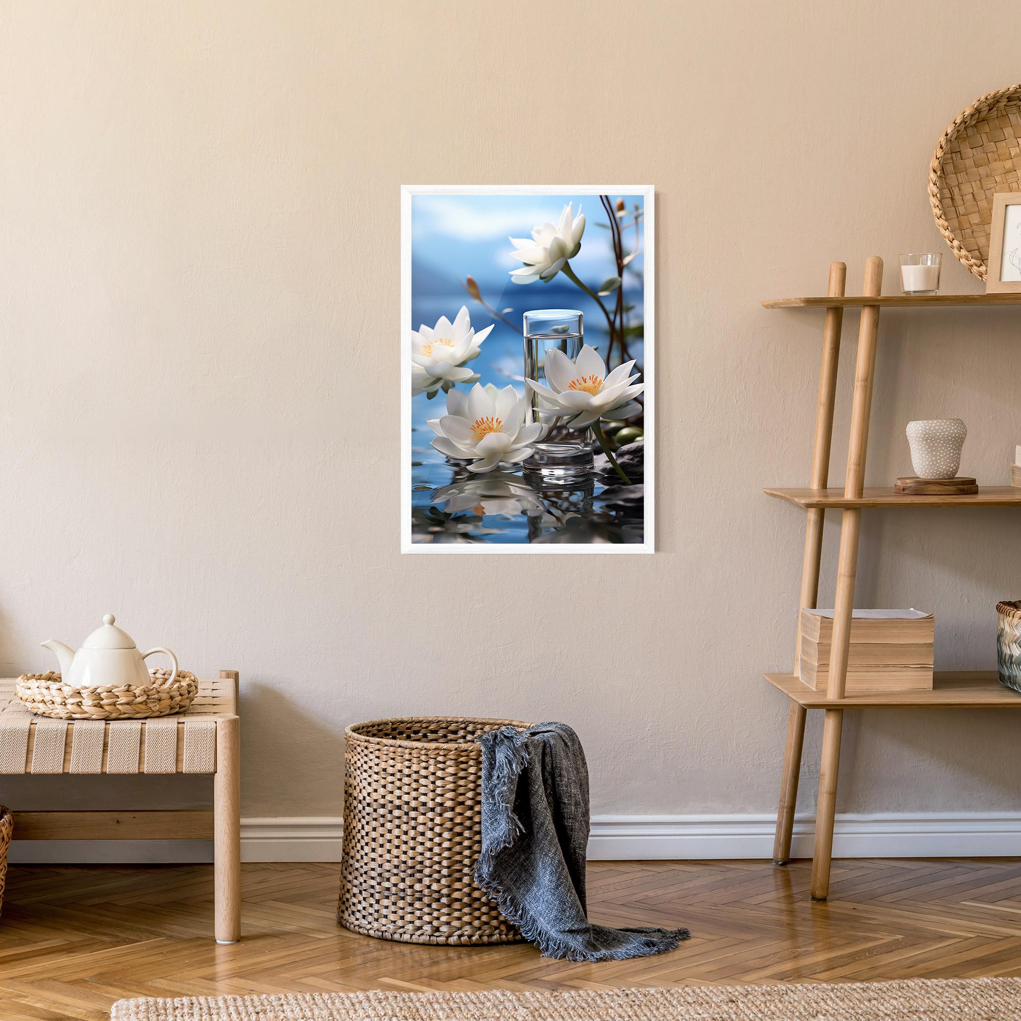 Keretezett Poszter Flower Water Glass mockup 9