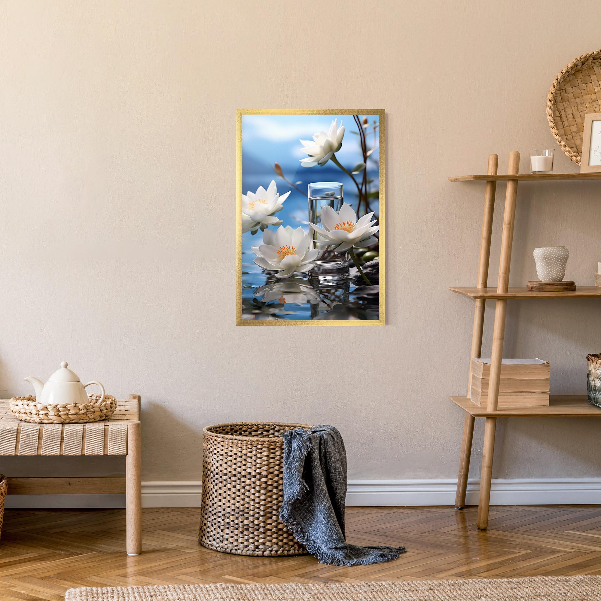 Keretezett Poszter Flower Water Glass mockup 9