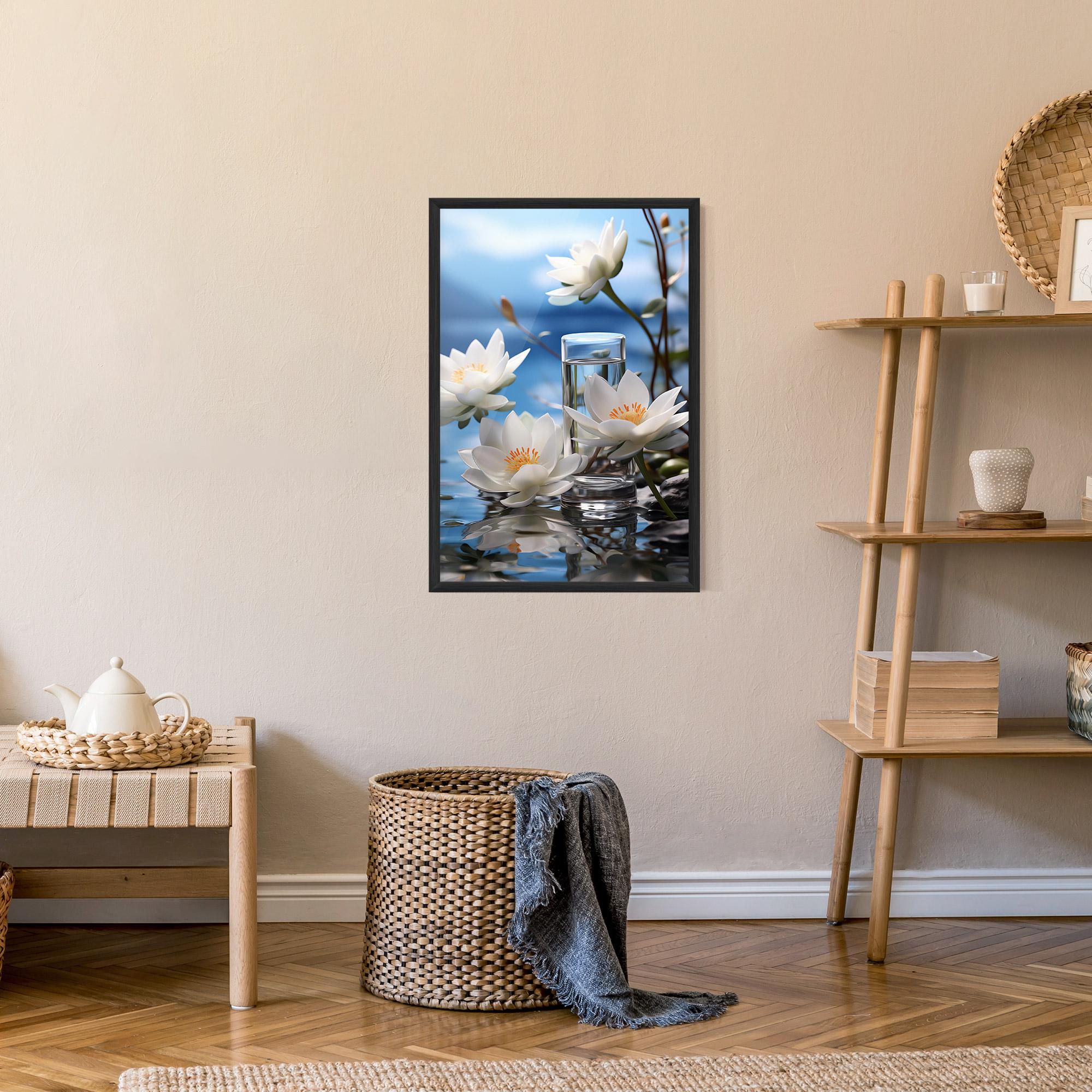 Keretezett Poszter Flower Water Glass mockup 9