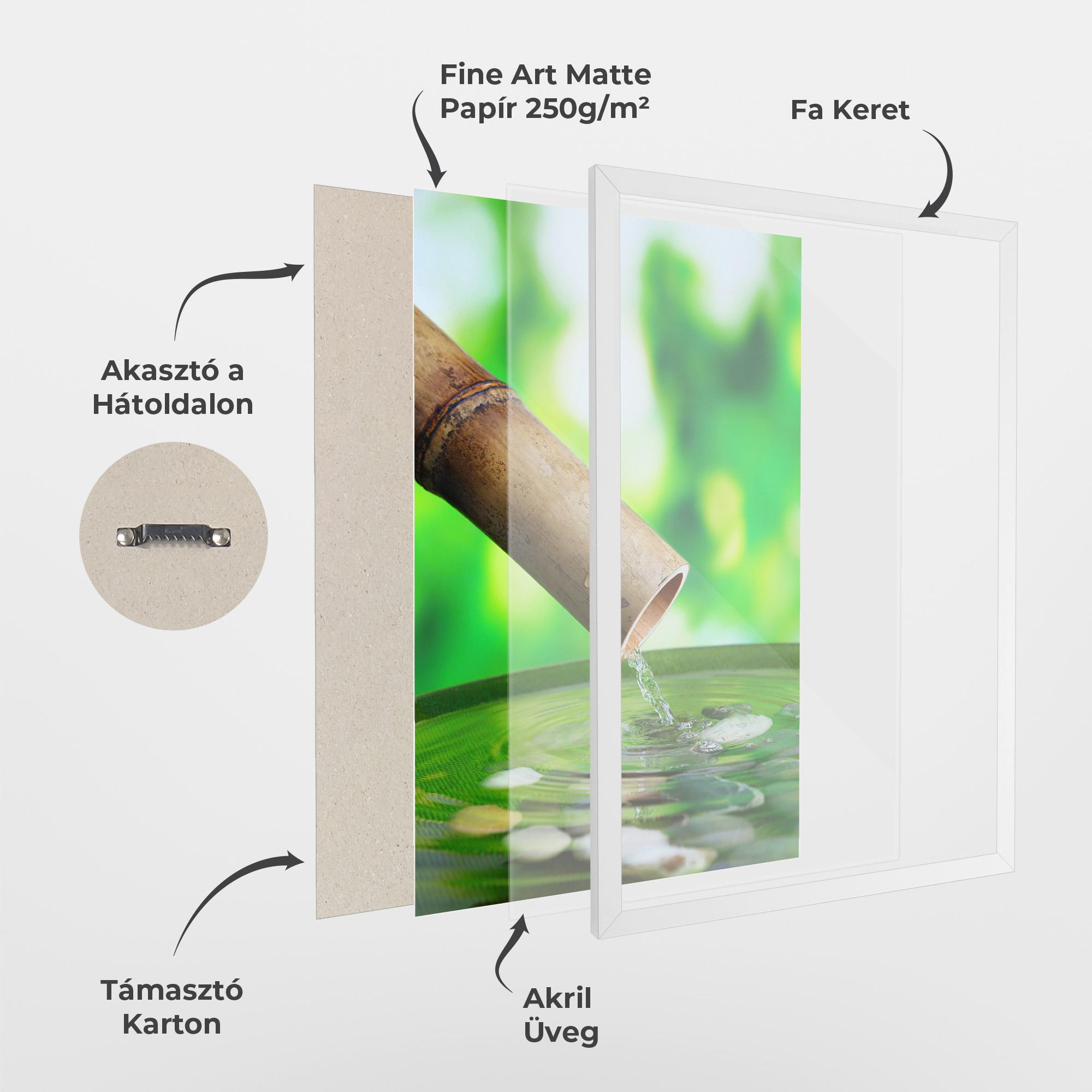 Keretezett Poszter Bamboo Fountain mockup 1