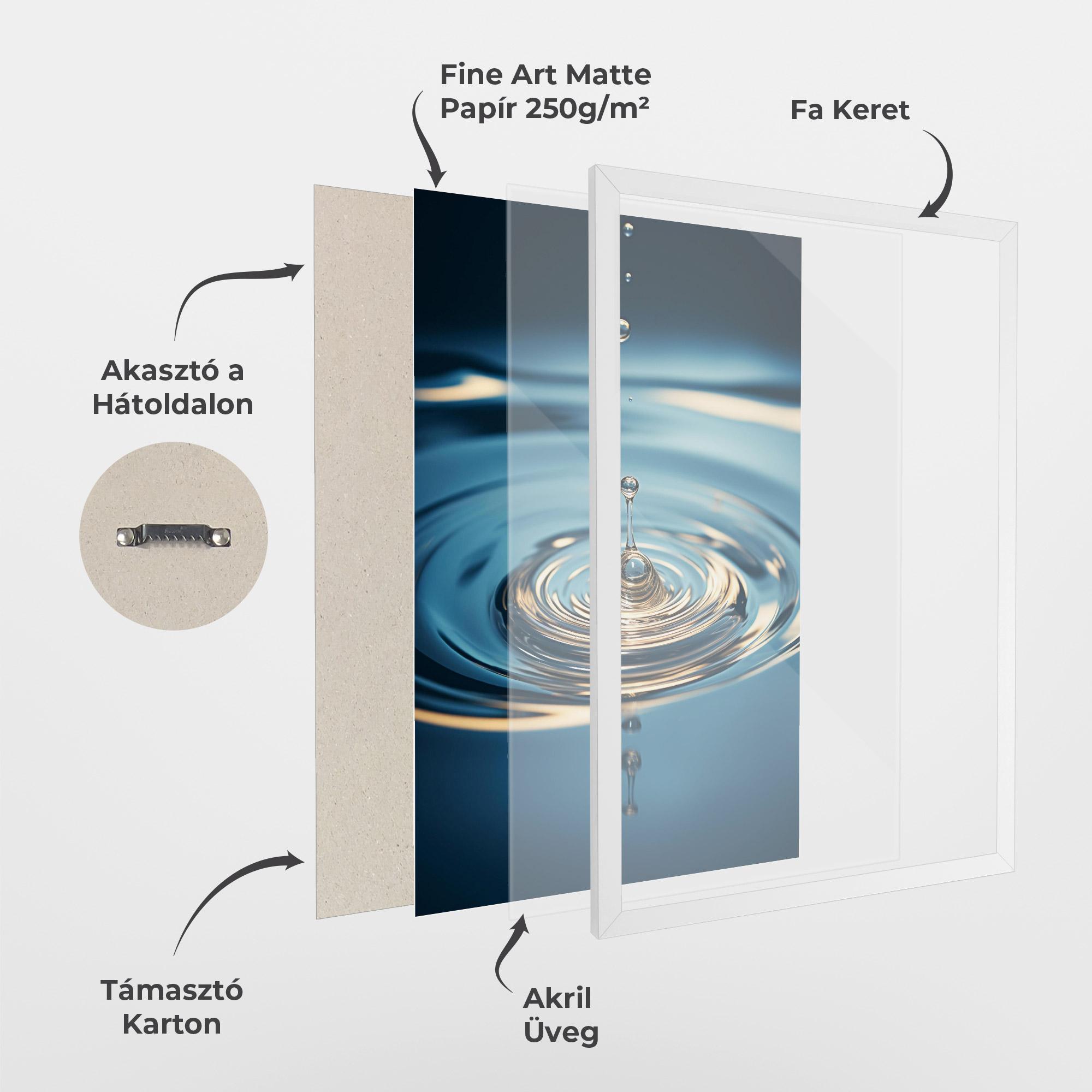 Keretezett Poszter Cream Water Drop mockup 1