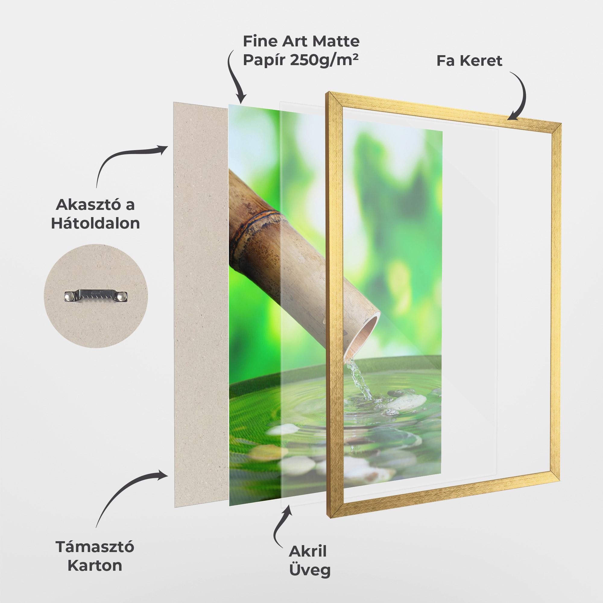 Keretezett Poszter Bamboo Fountain mockup 1