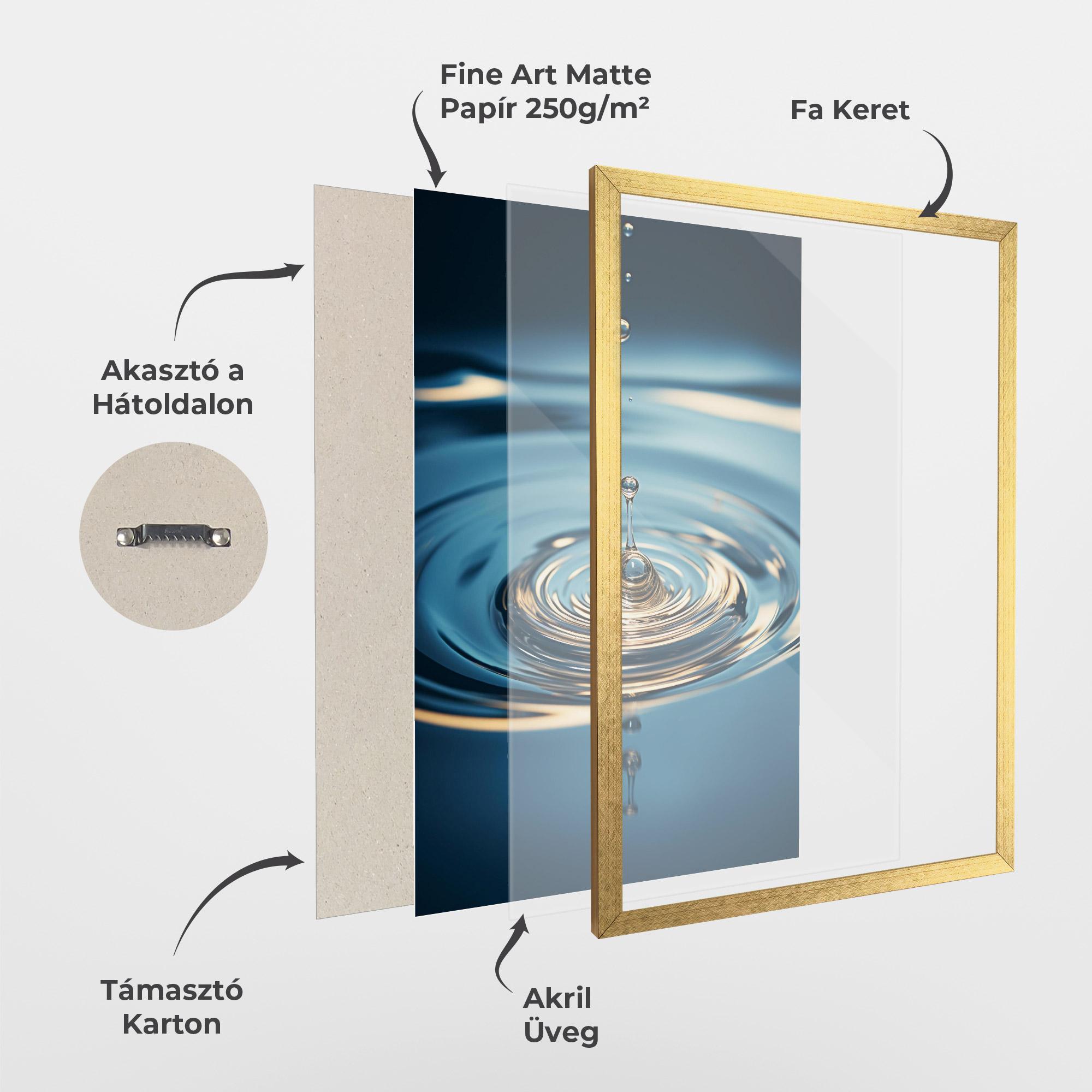 Keretezett Poszter Cream Water Drop mockup 1