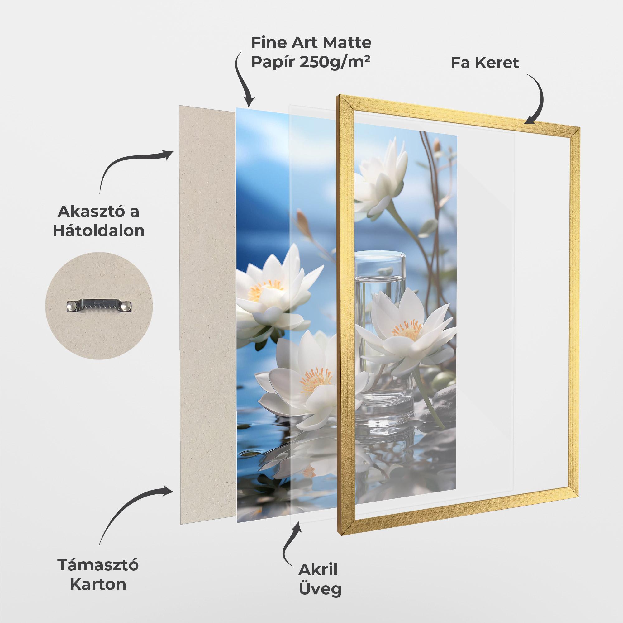 Keretezett Poszter Flower Water Glass mockup 1