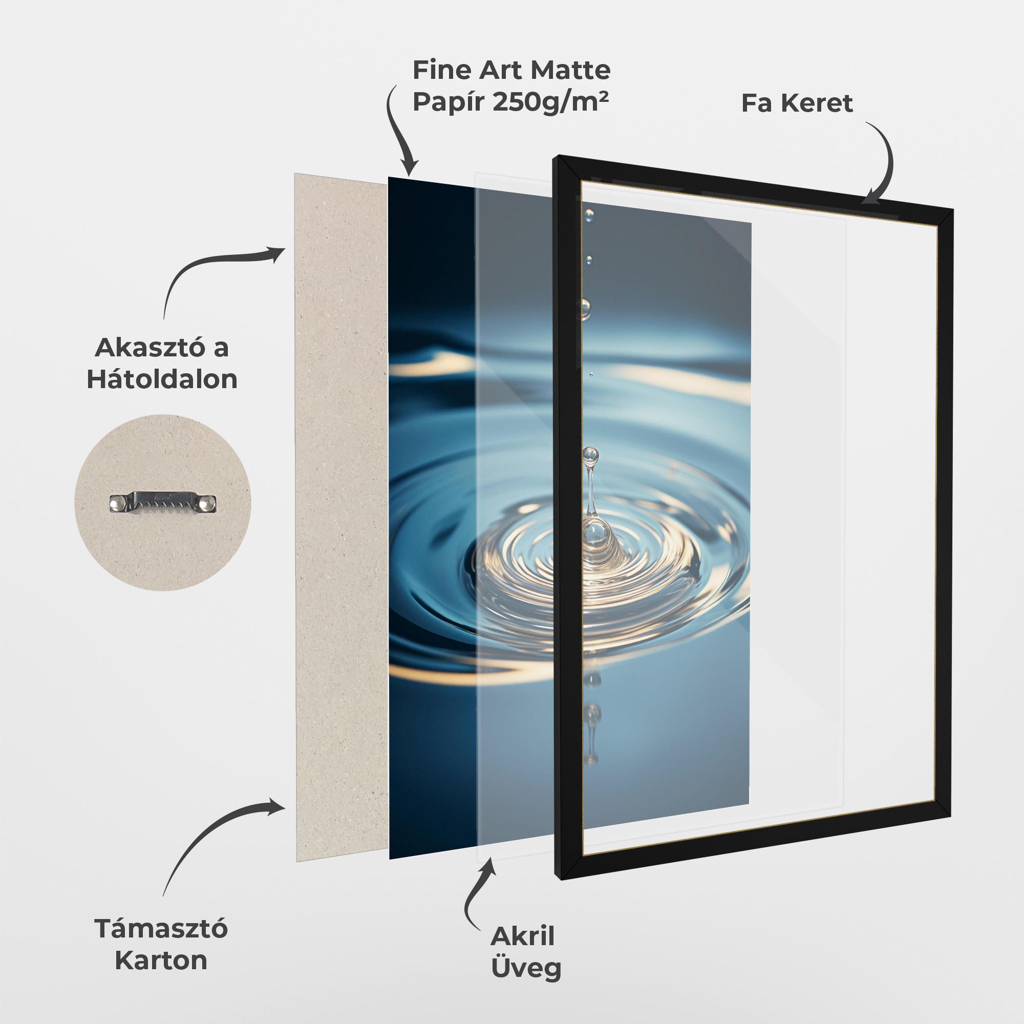 Keretezett Poszter Cream Water Drop mockup 1