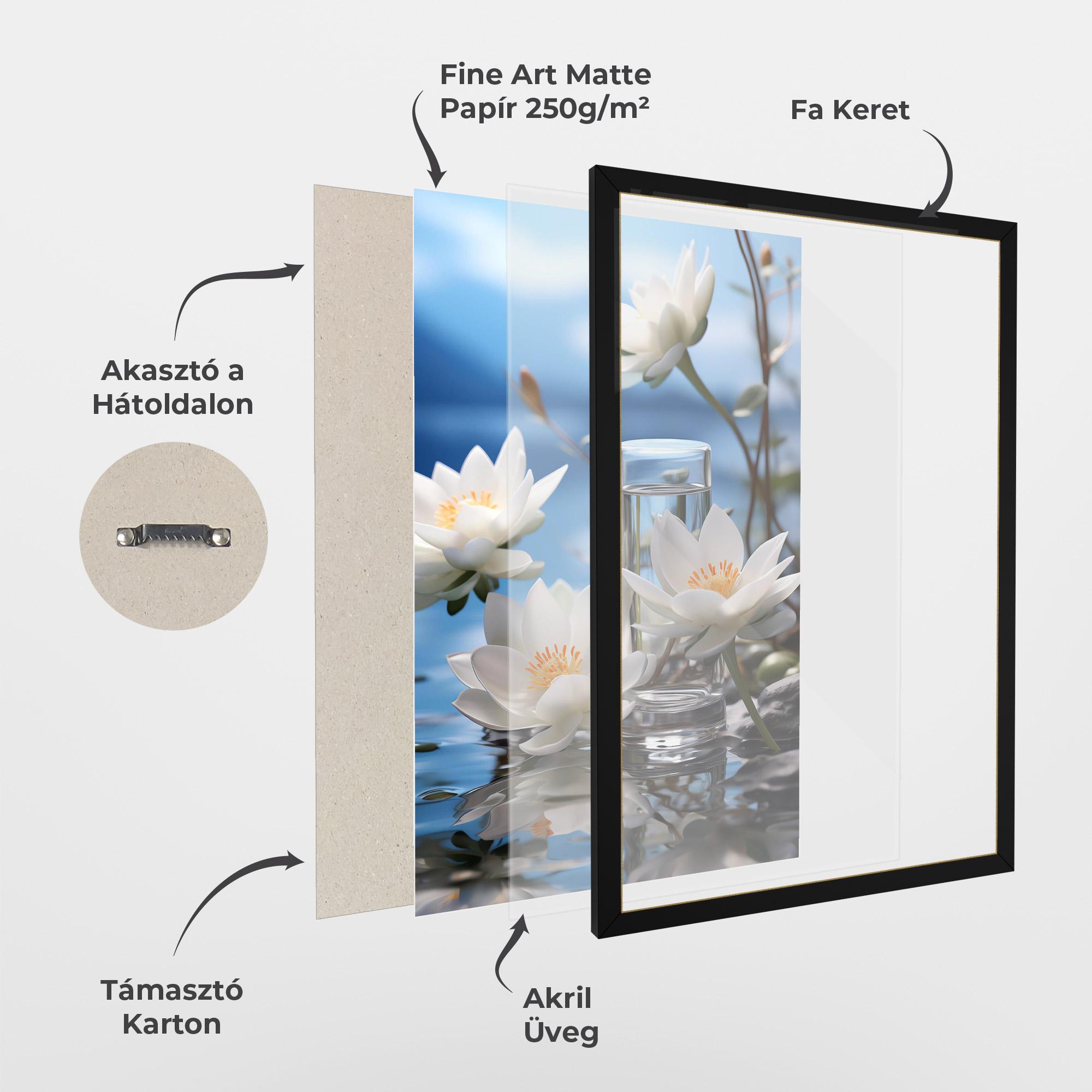 Keretezett Poszter Flower Water Glass mockup 1