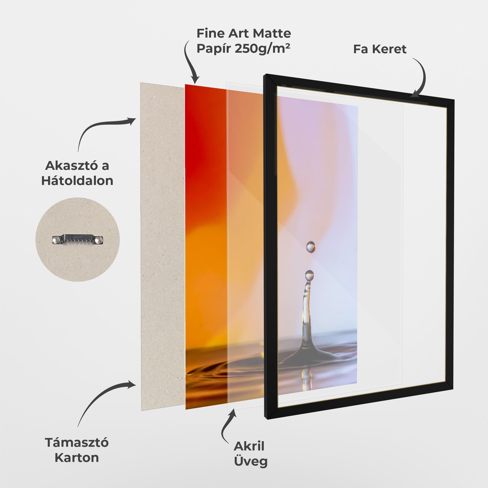 Keretezett Poszter Orange Light Drop mockup 1