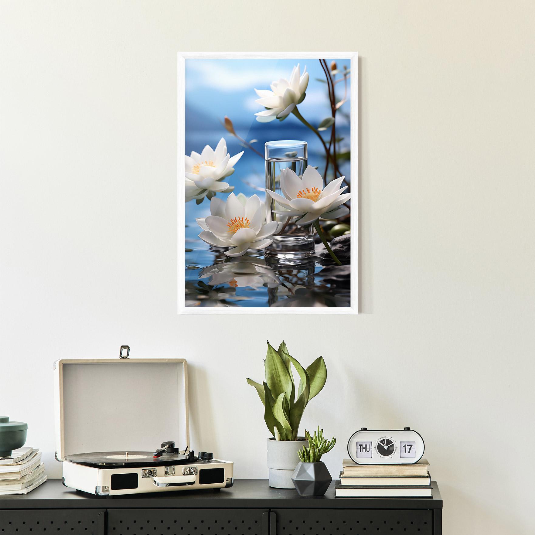 Keretezett Poszter Flower Water Glass mockup 2
